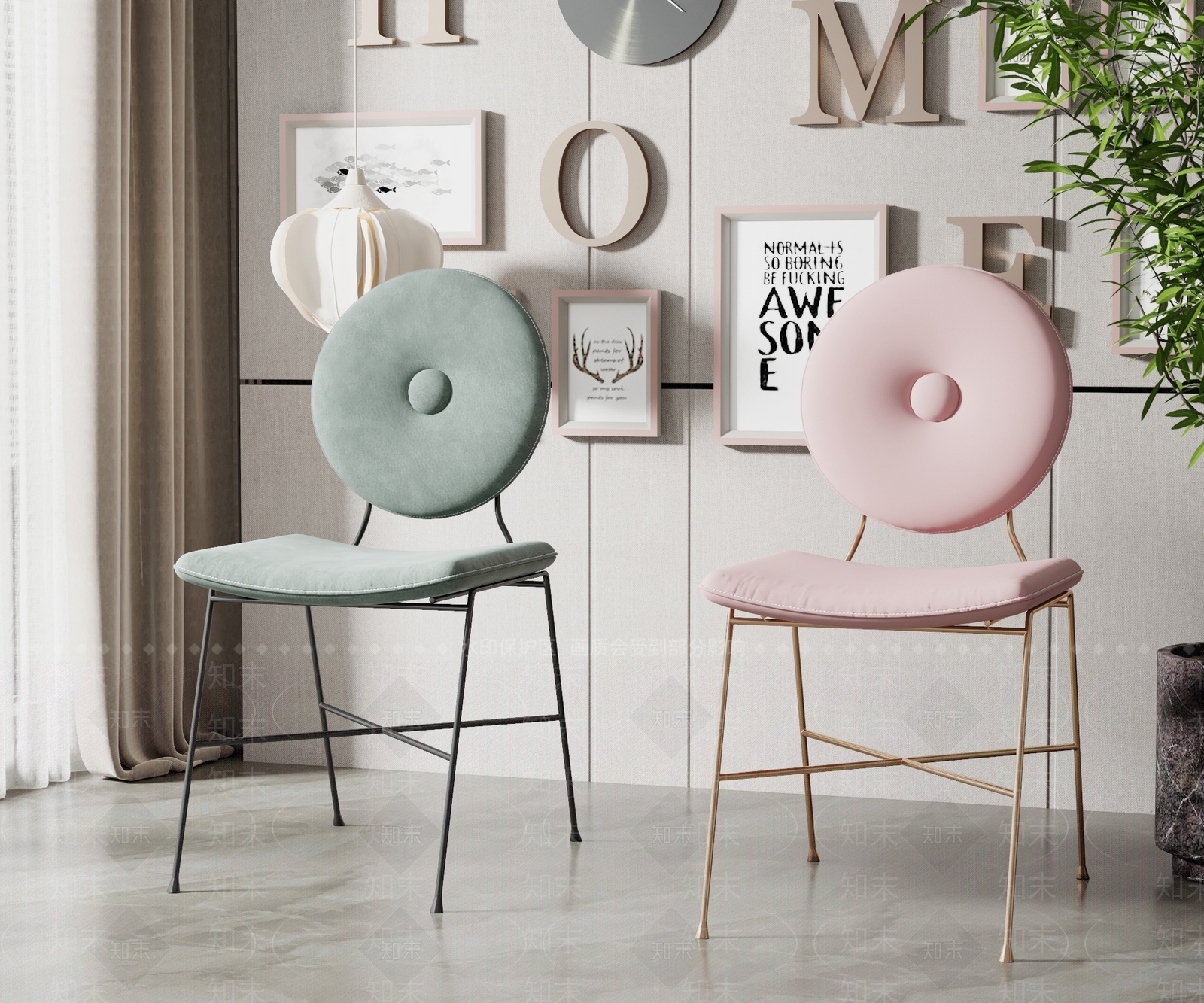 现代甜甜圈餐椅3D模型下载【ID:1125209051】