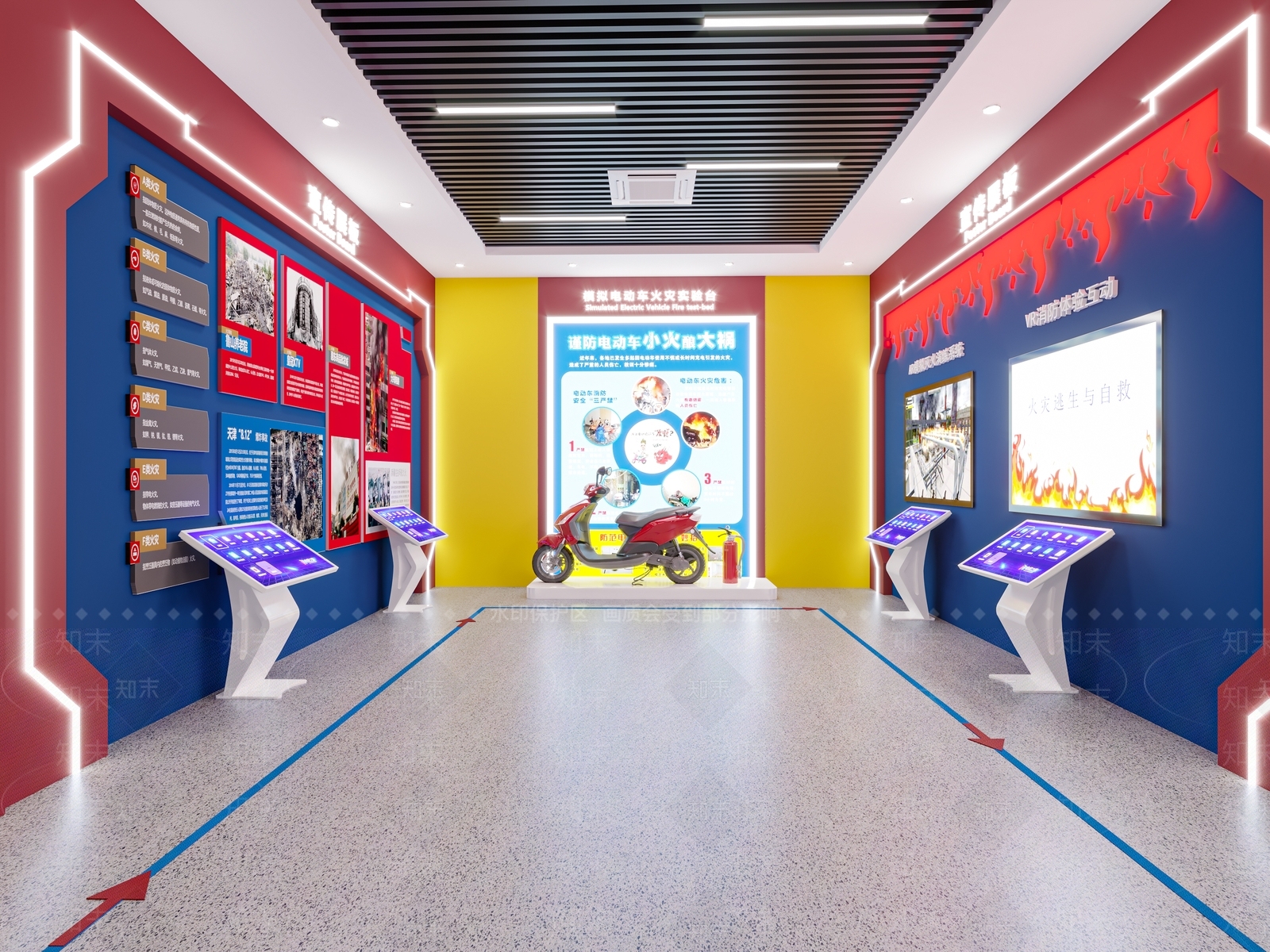 现代消防展厅3D模型下载【ID:1125214297】