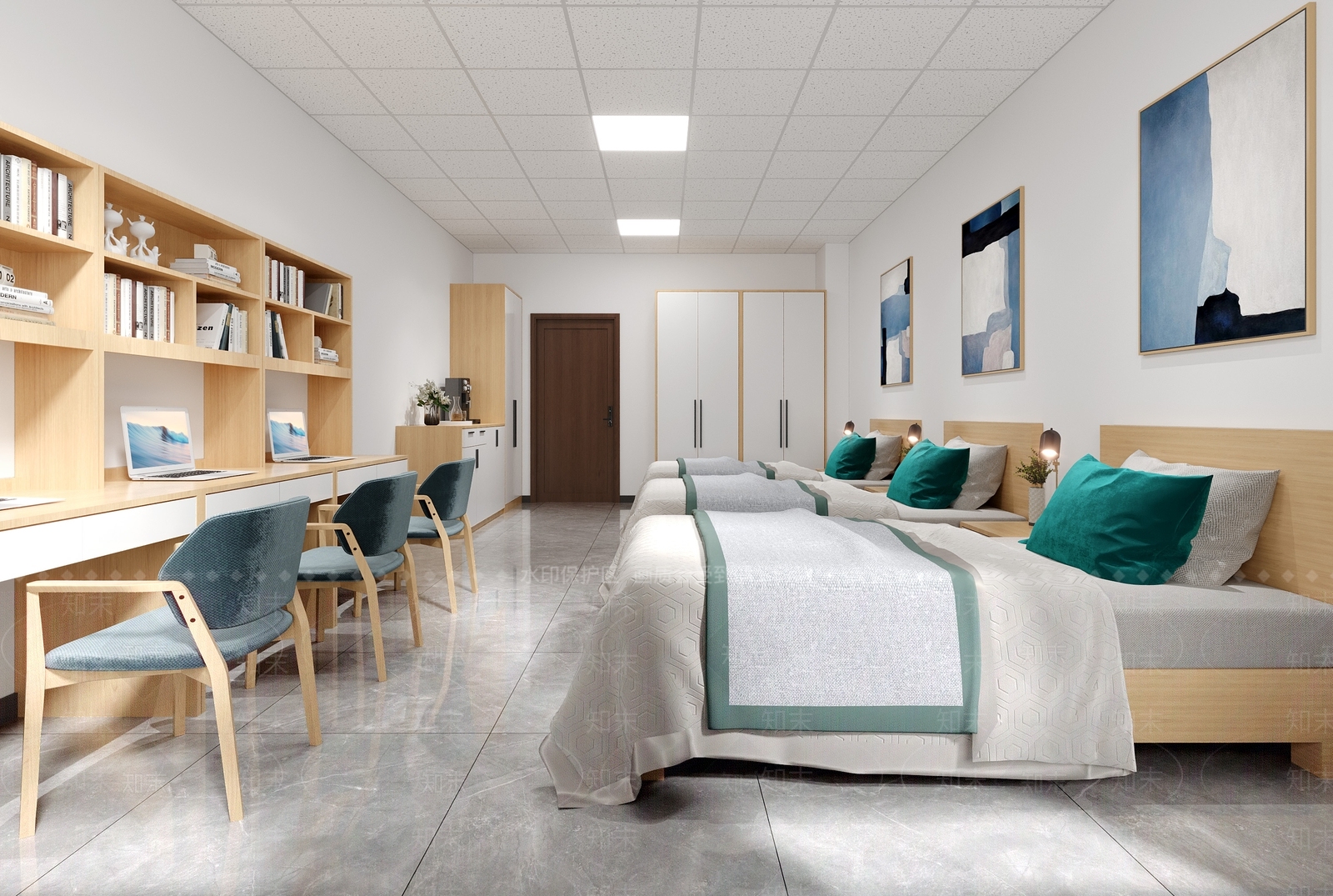 现代员工宿舍3D模型下载【ID:1125218301】