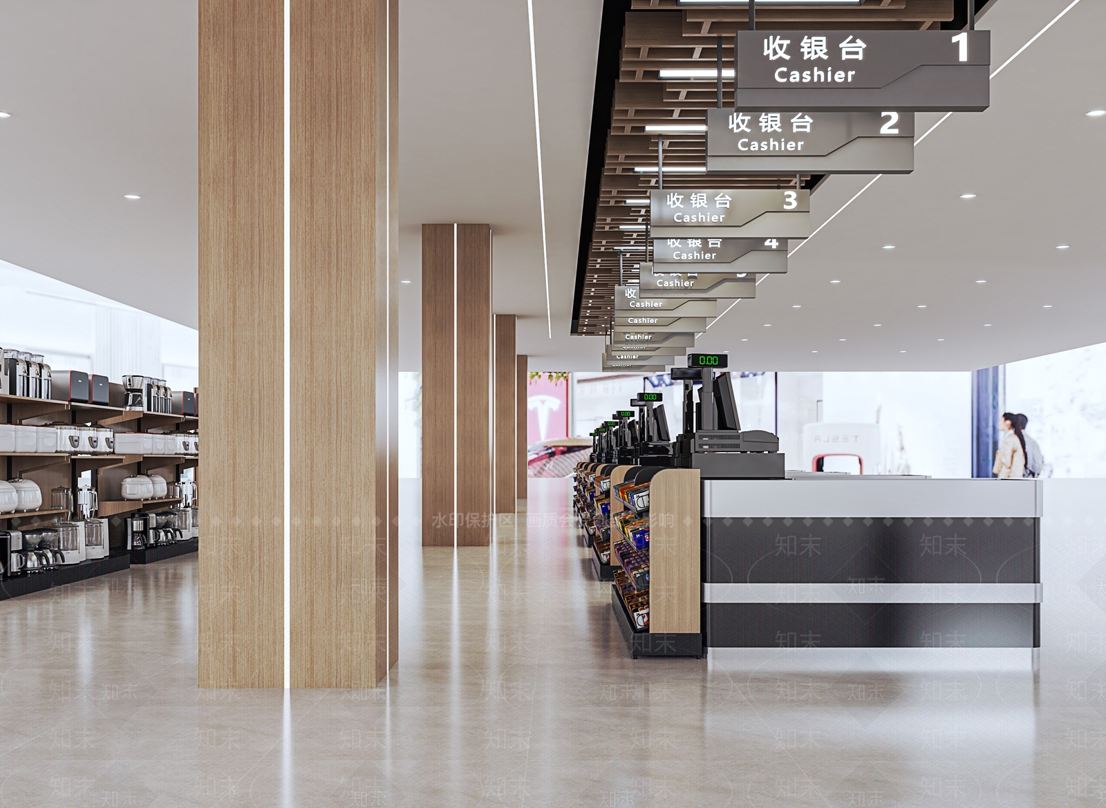 现代超市收银区3D模型下载【ID:1125242375】
