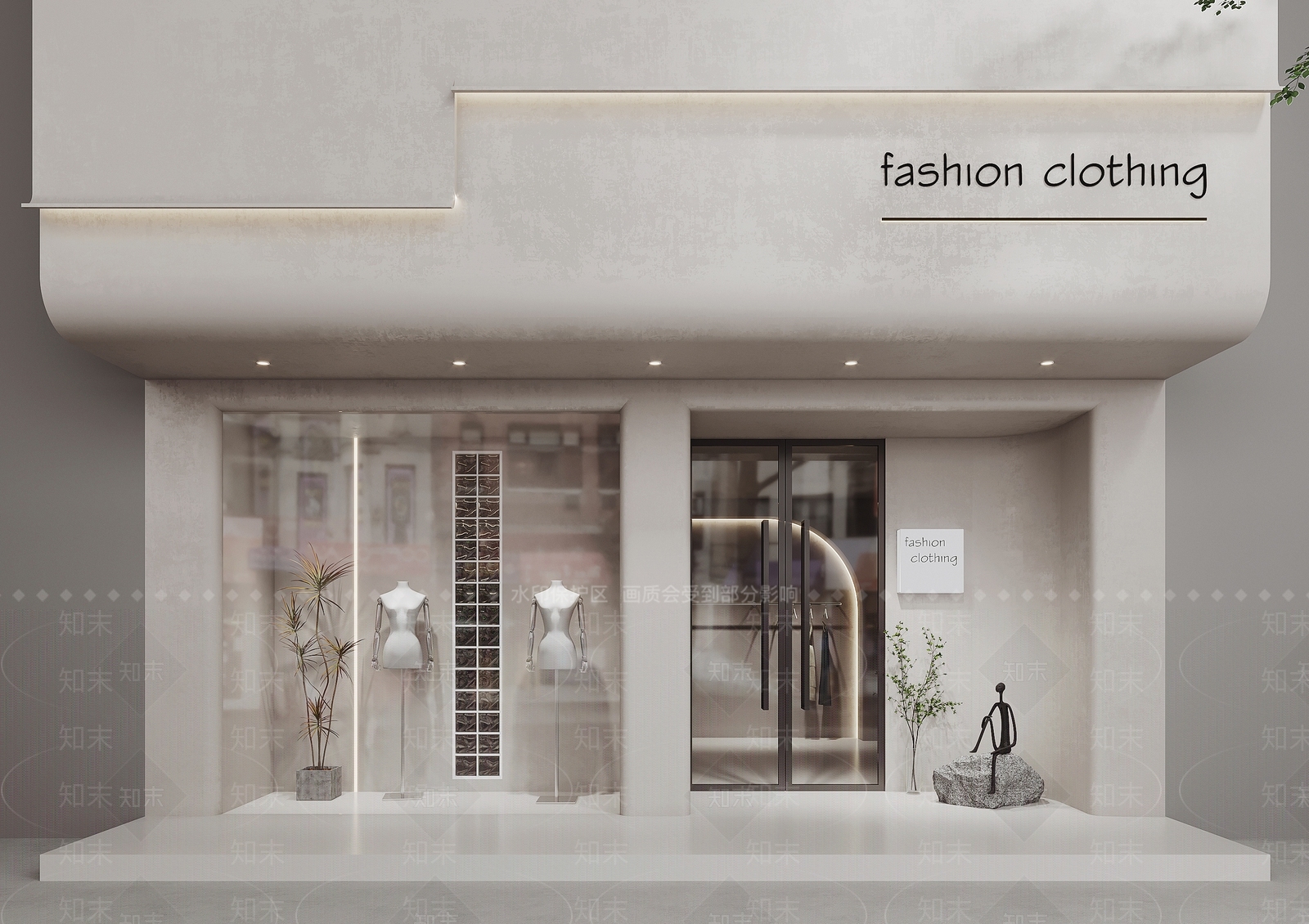 现代服装店门头3D模型下载【ID:1125249957】_知末3d模型网