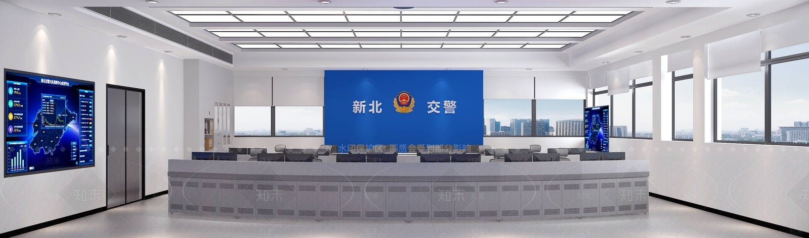 现代交警大队指挥中心3D模型下载【ID:1125257632】