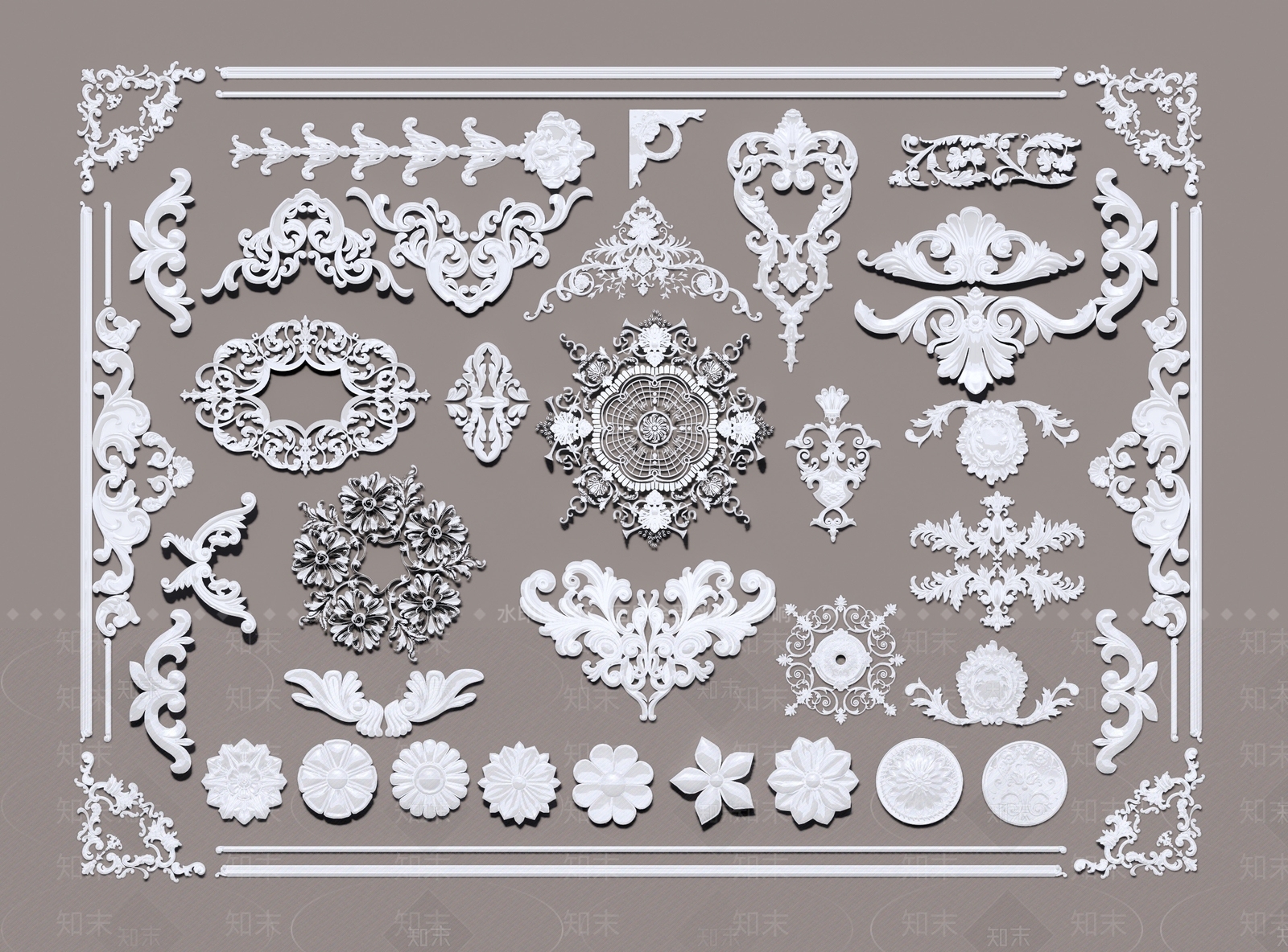 欧式石膏雕花SU模型下载【ID:1125261233】