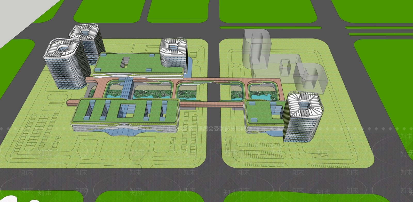现代医疗建筑SU模型下载【ID:1125262744】