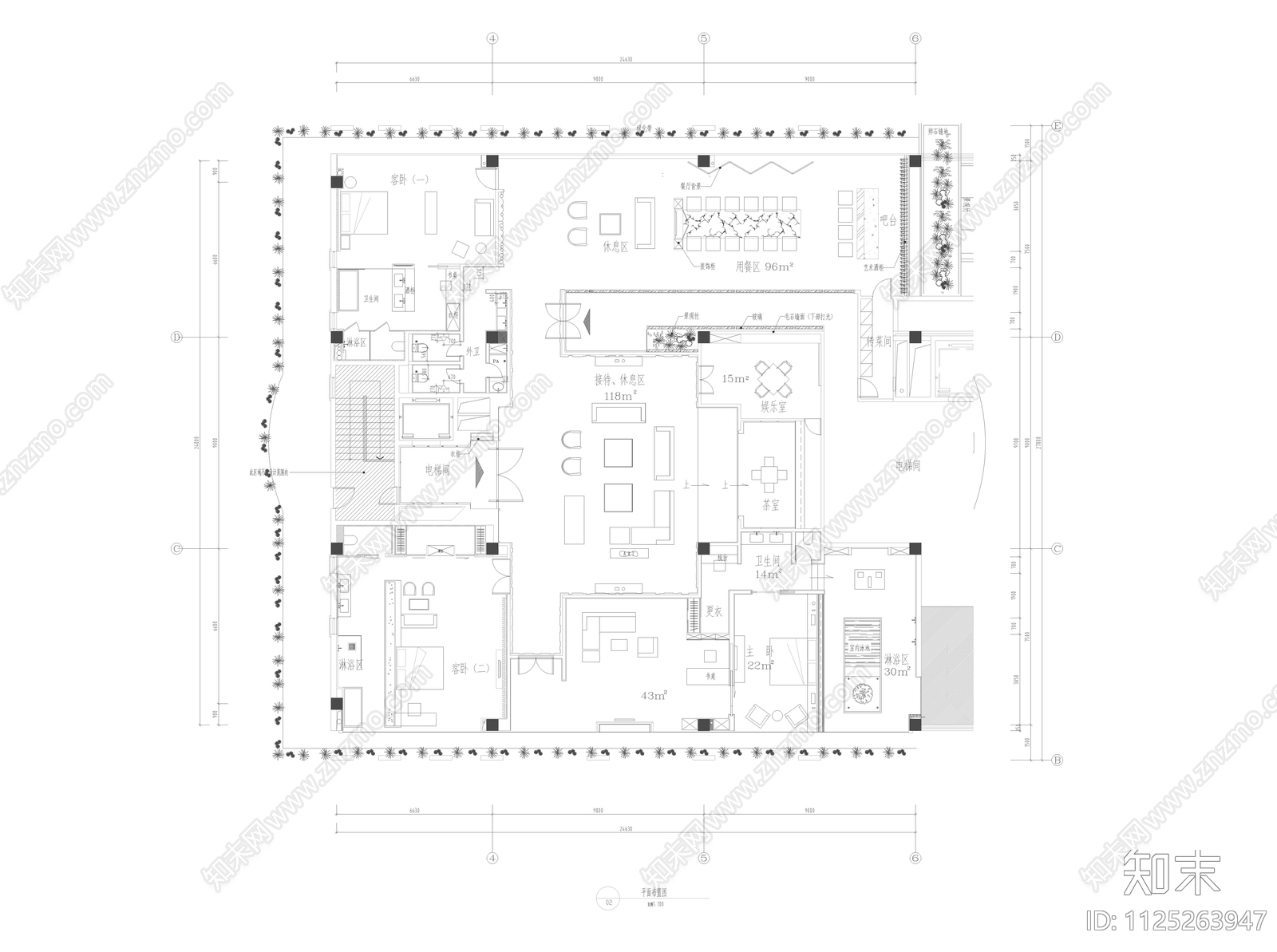 中式风格锦绣江南cad施工图下载【ID:1125263947】