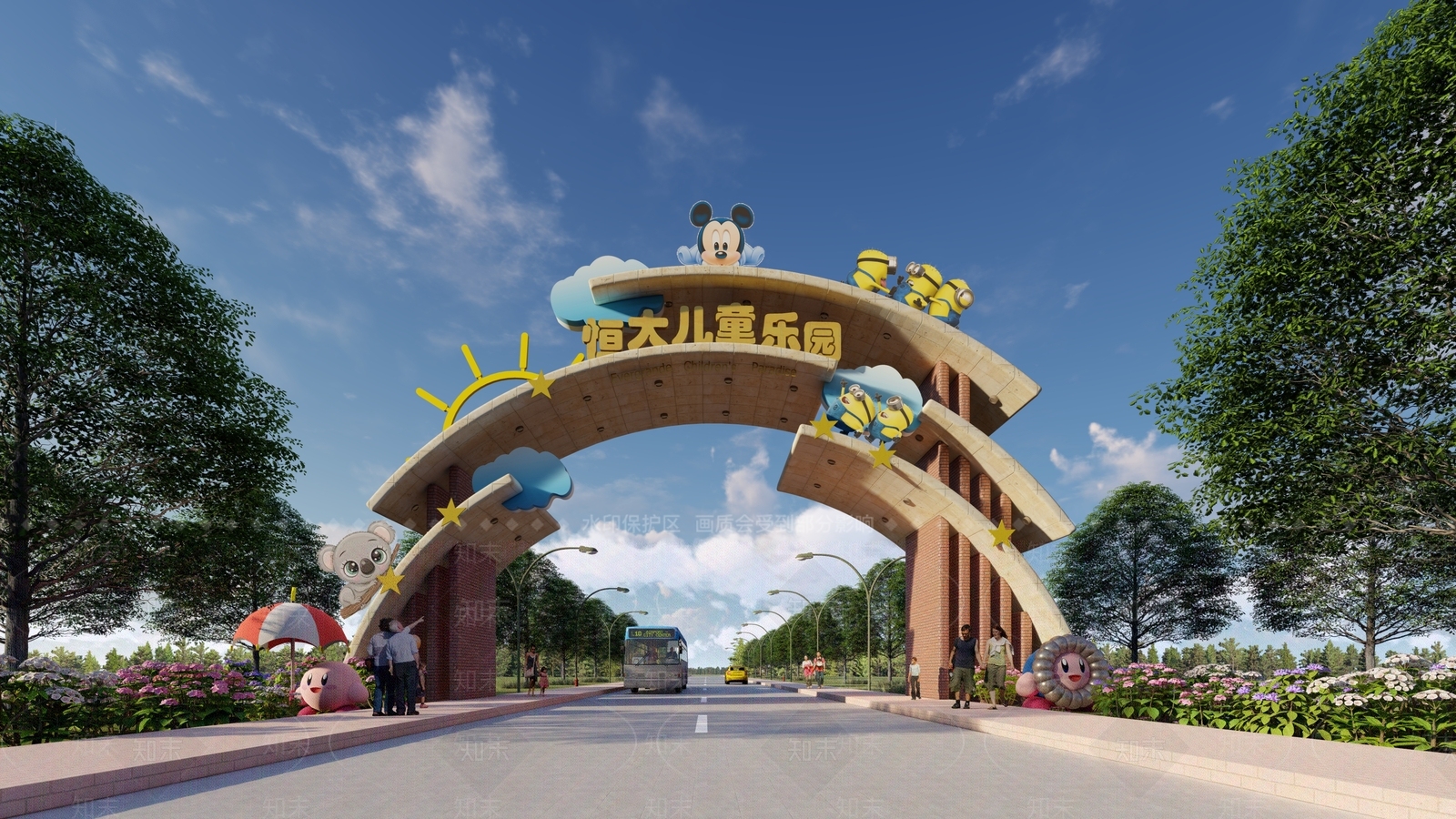 现代儿童乐园大门SU模型下载【ID:1125271255】