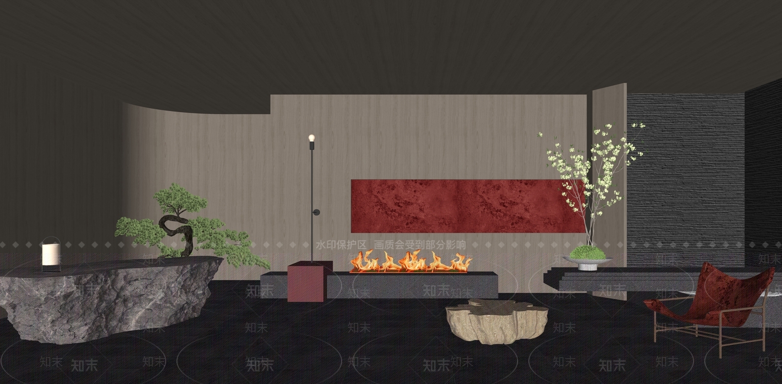 现代家居客厅SU模型下载【ID:1222337439】