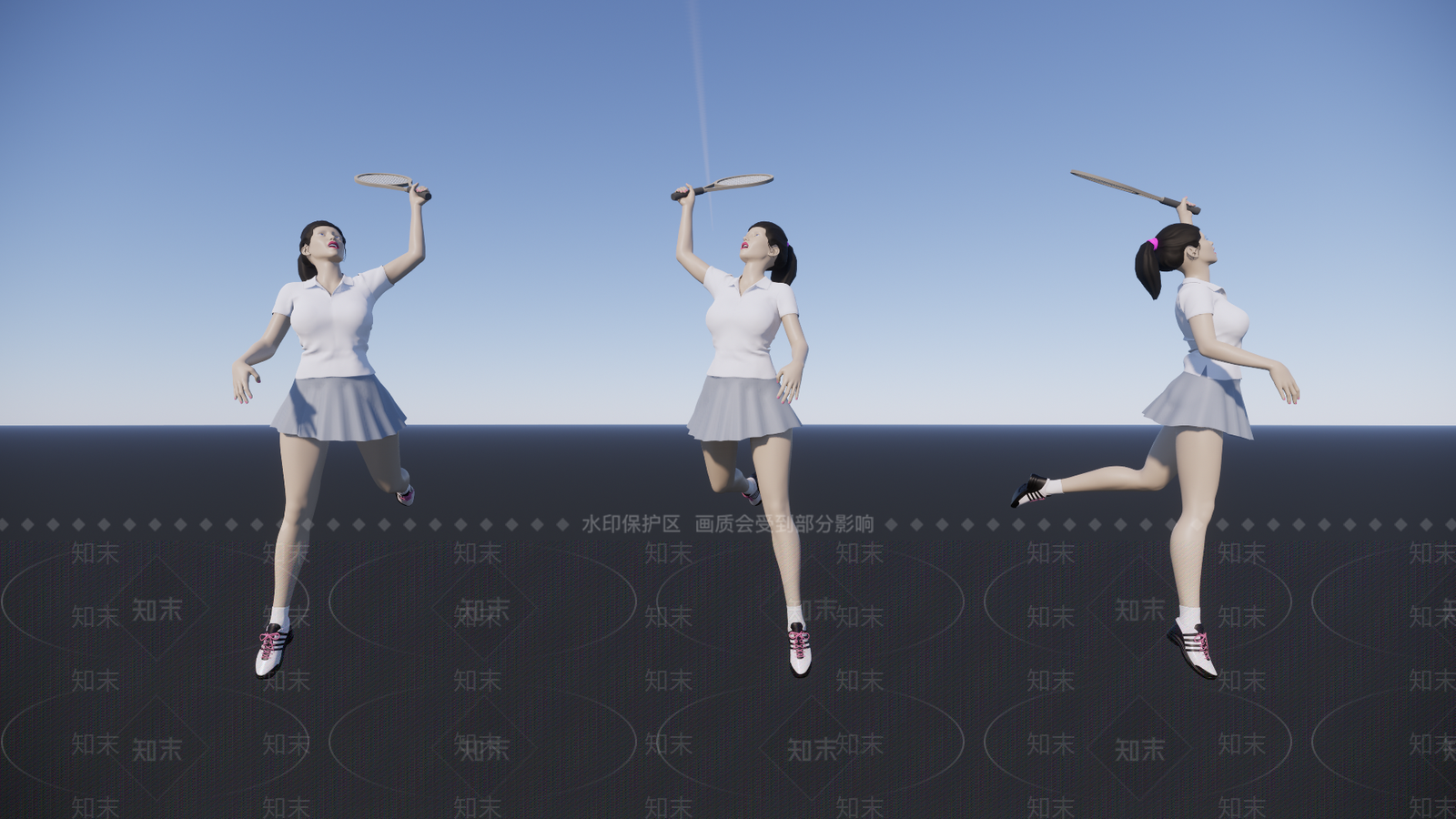 打羽毛球女人SU模型下载【ID:1125286578】