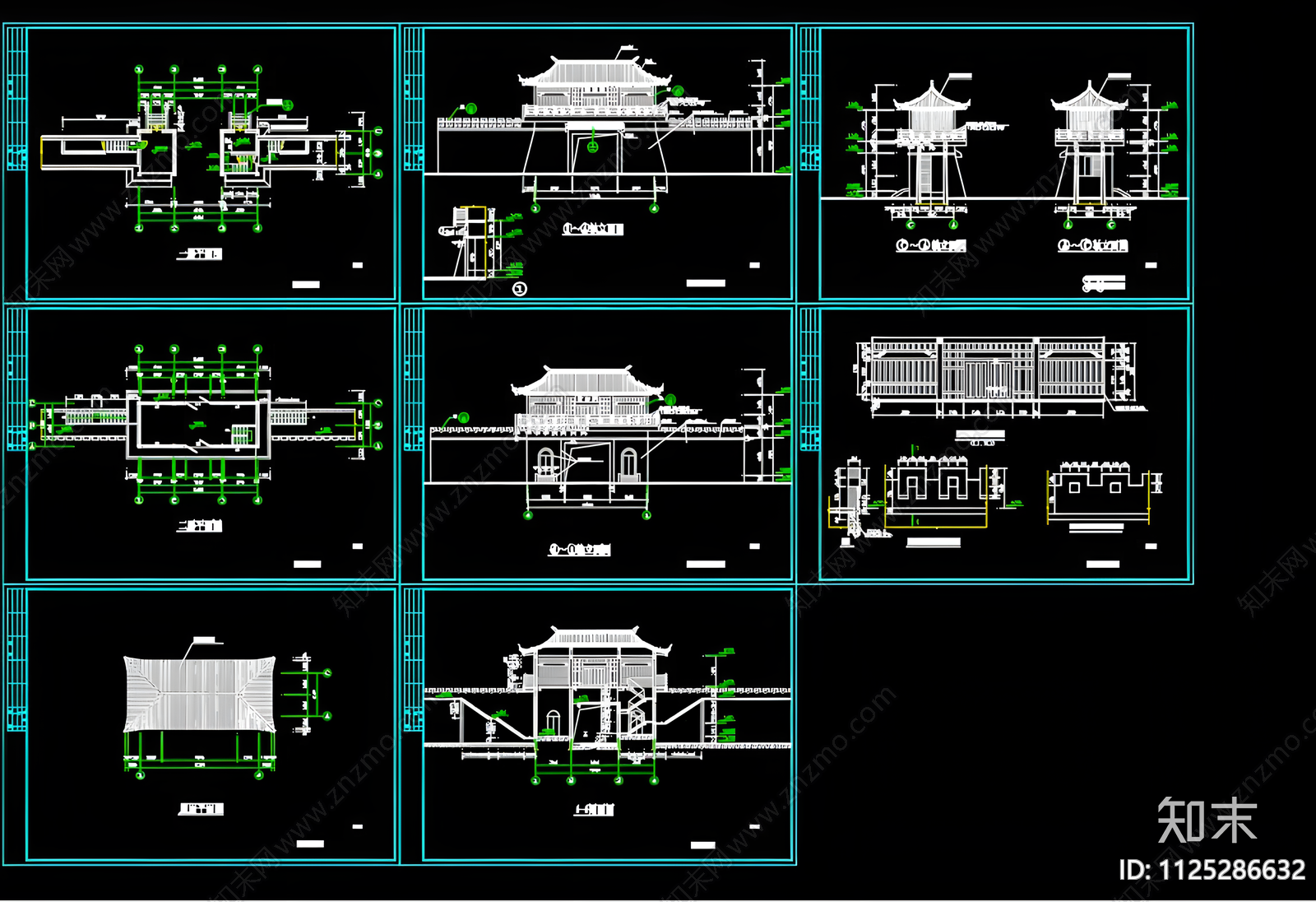 古城墙建施图CAD施工图下载【ID:1125286632】