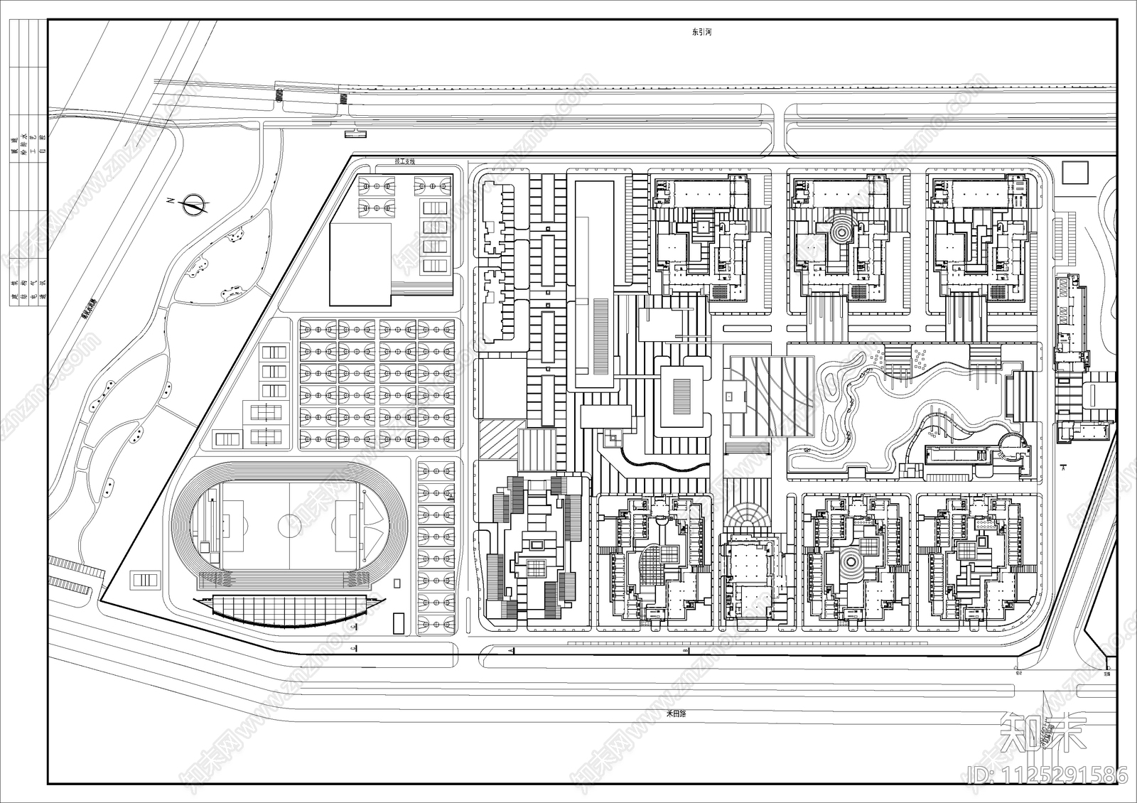 现代简约学校景观cad施工图下载【ID:1125291586】