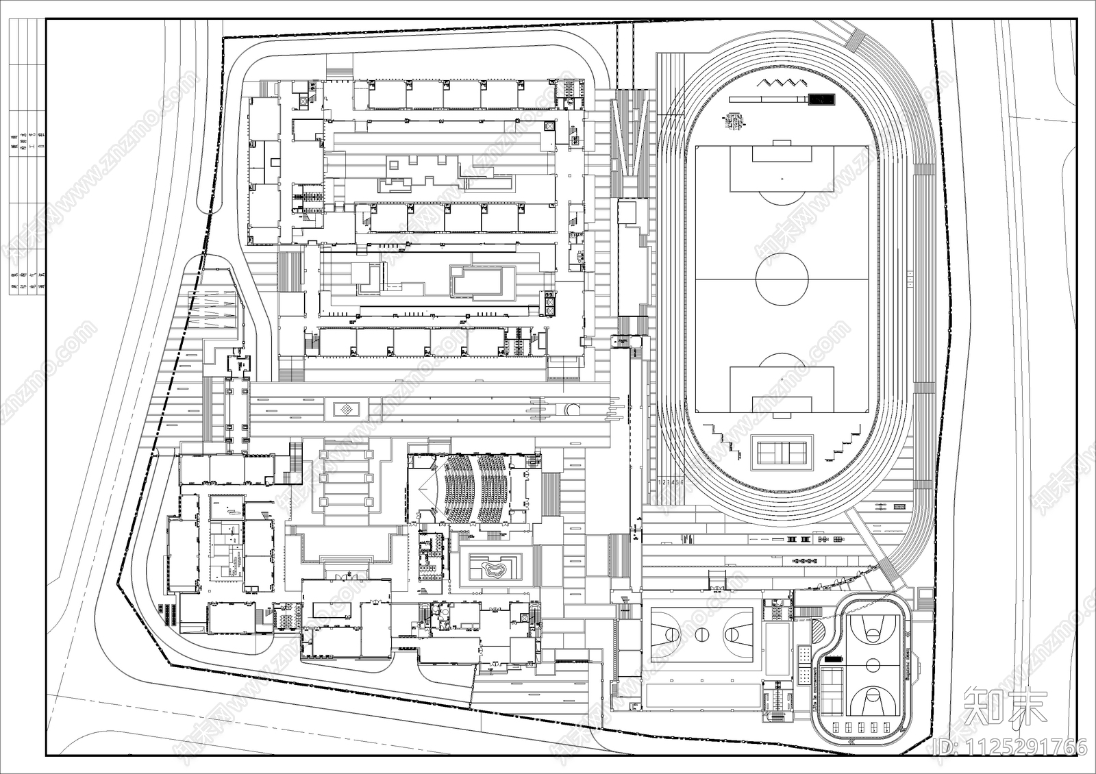 现代简约小学施工图下载【ID:1125291766】