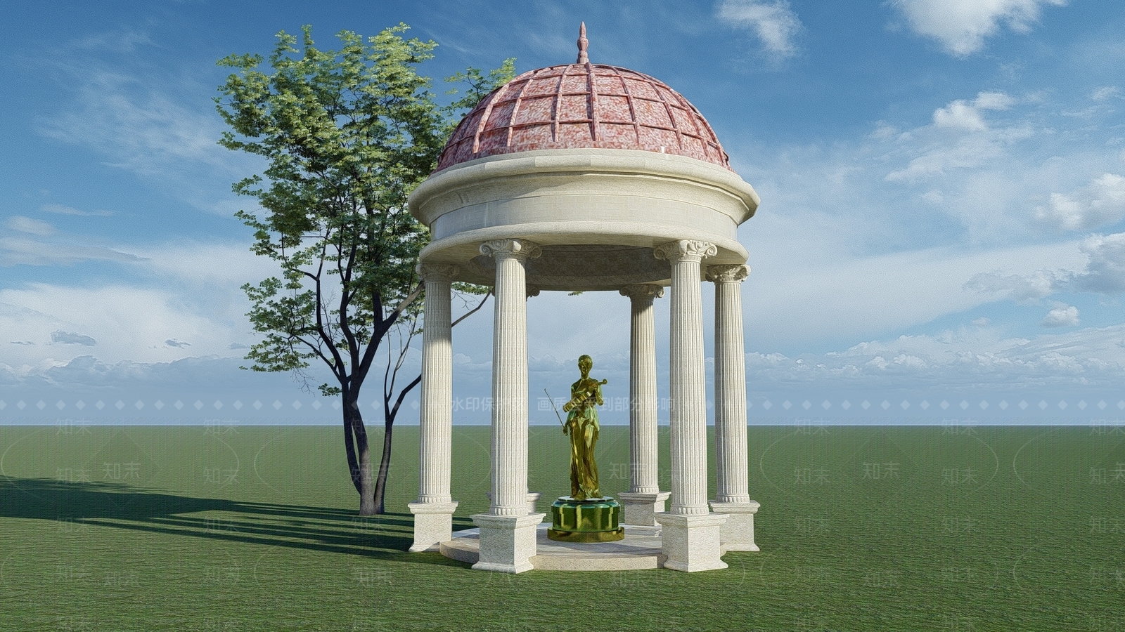 法式亭子SU模型下载【ID:1125293506】