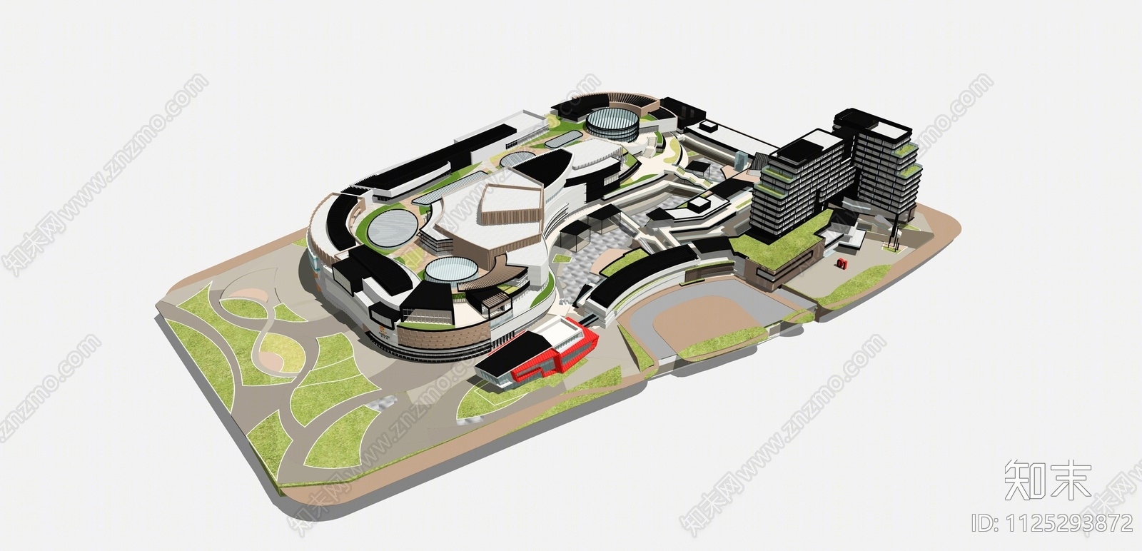 现代商业综合体SU模型下载【ID:1125293872】