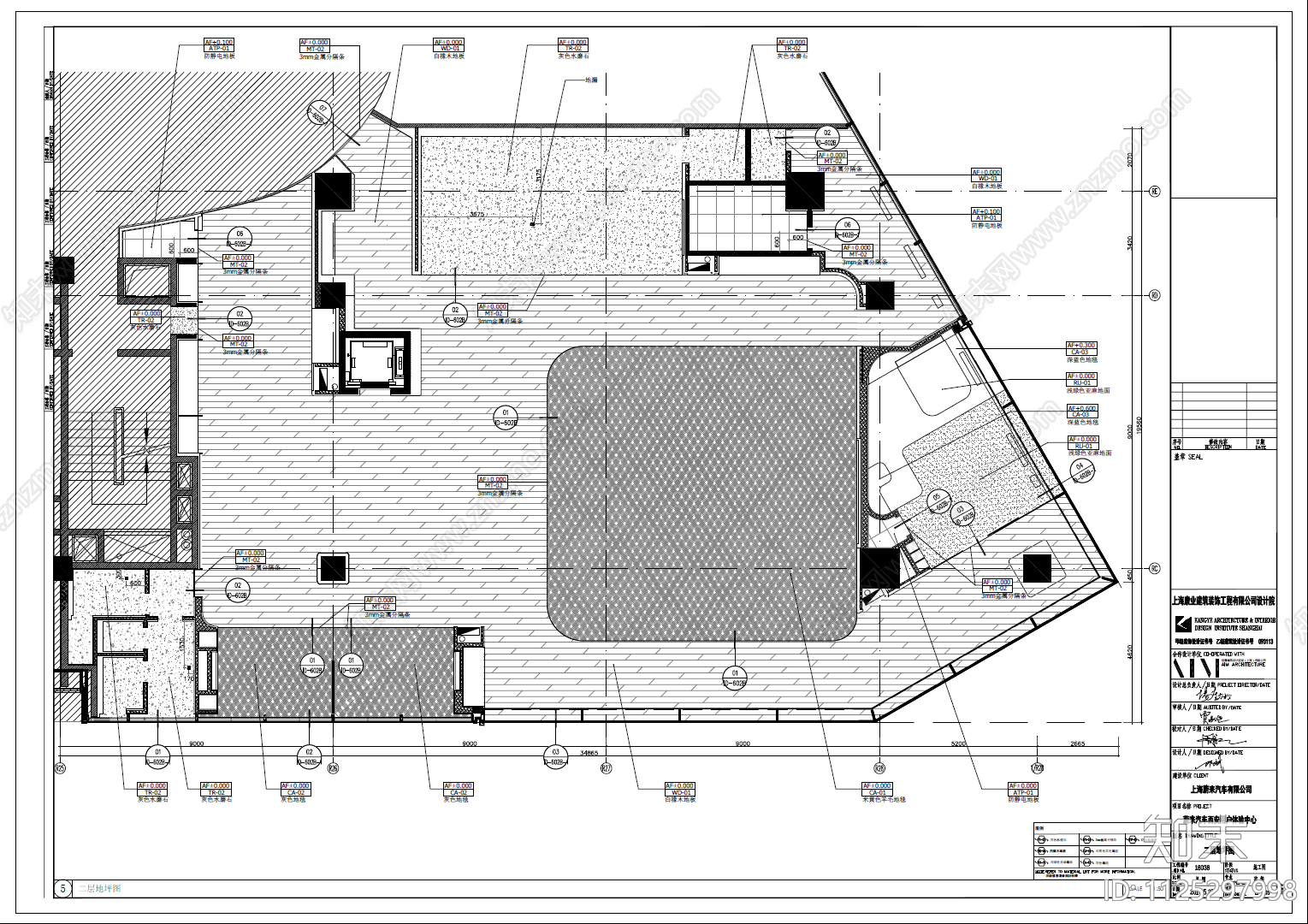 800㎡用户汽车体验中心CADcad施工图下载【ID:1125297998】