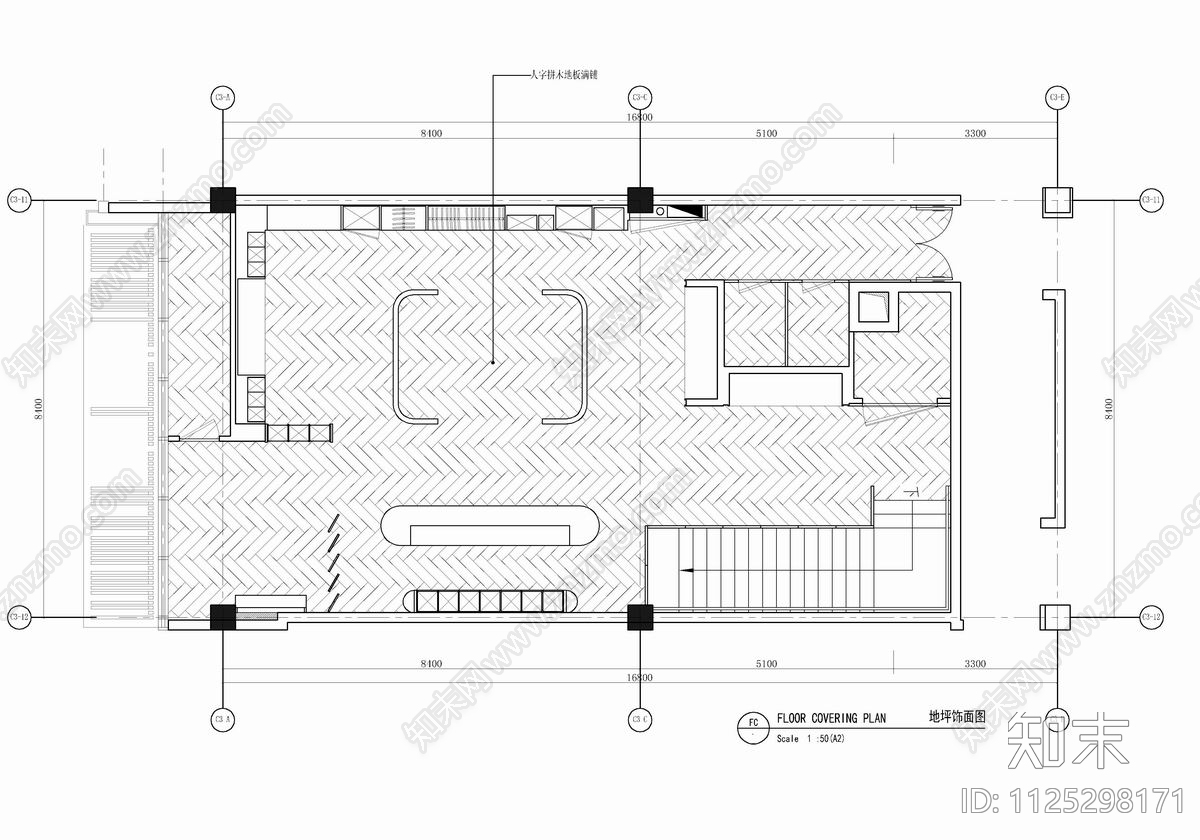 140㎡高端服装定制店CADcad施工图下载【ID:1125298171】