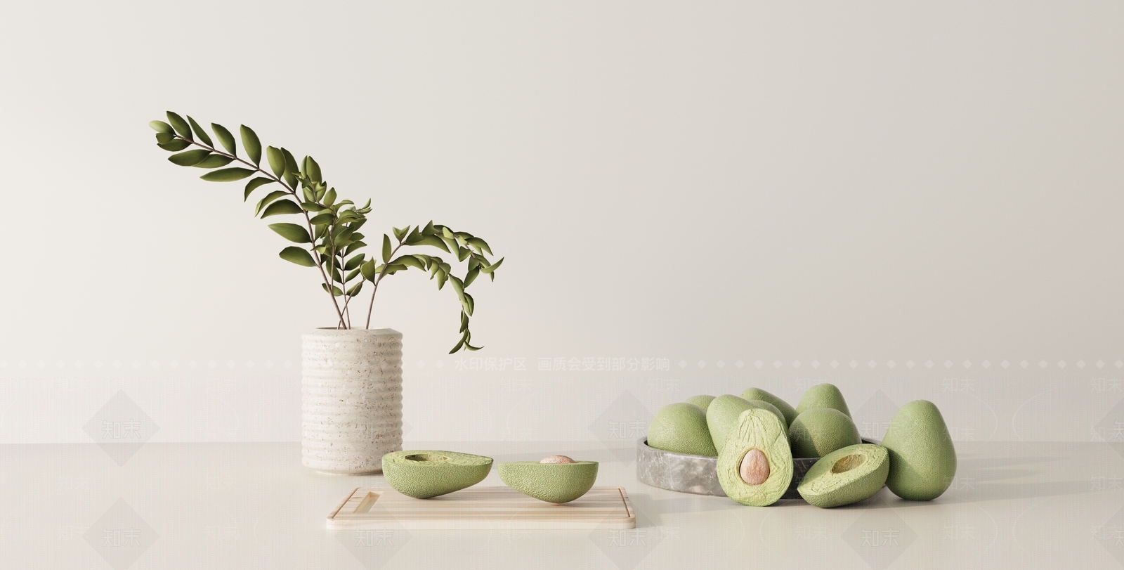 牛油果3D模型下载【ID:1125299281】