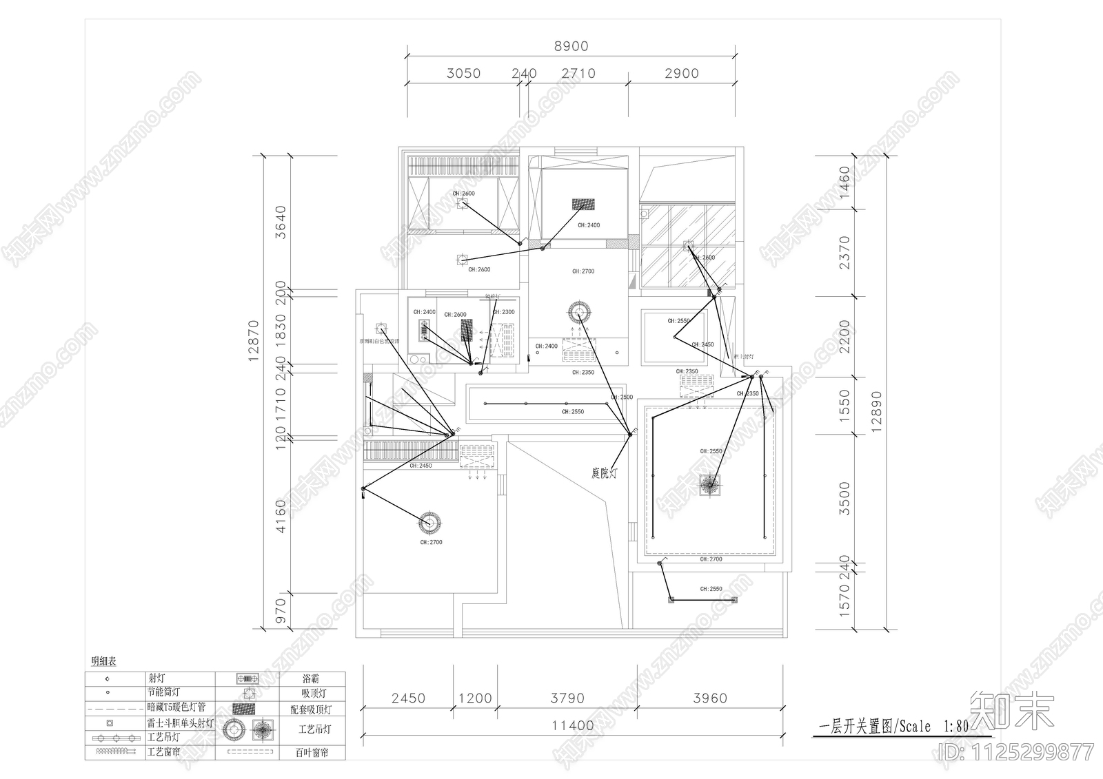 中式别墅cad施工图下载【ID:1125299877】