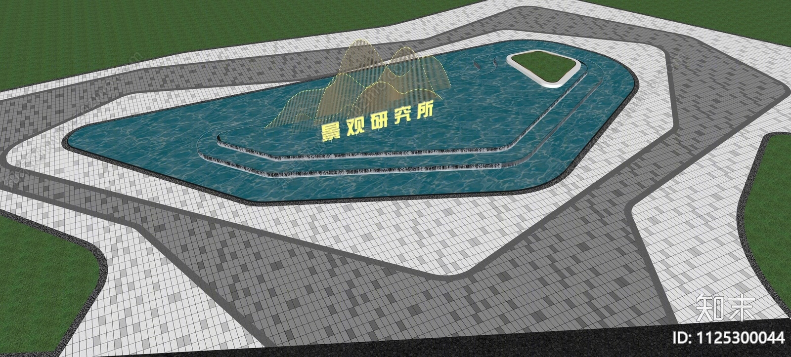 现代水景SU模型下载【ID:1125300044】