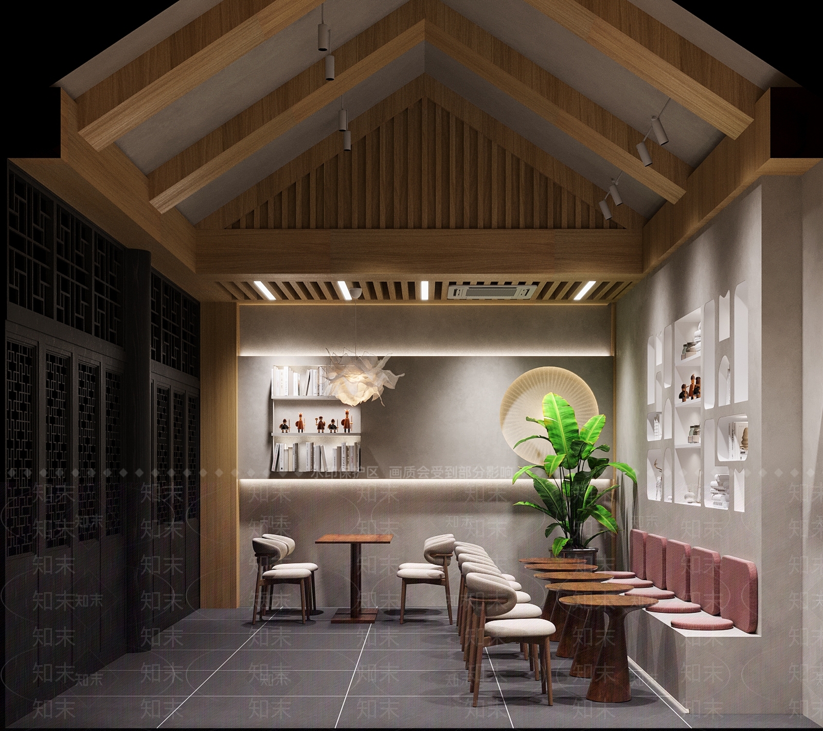 现代奶茶店3D模型下载【ID:1125300898】