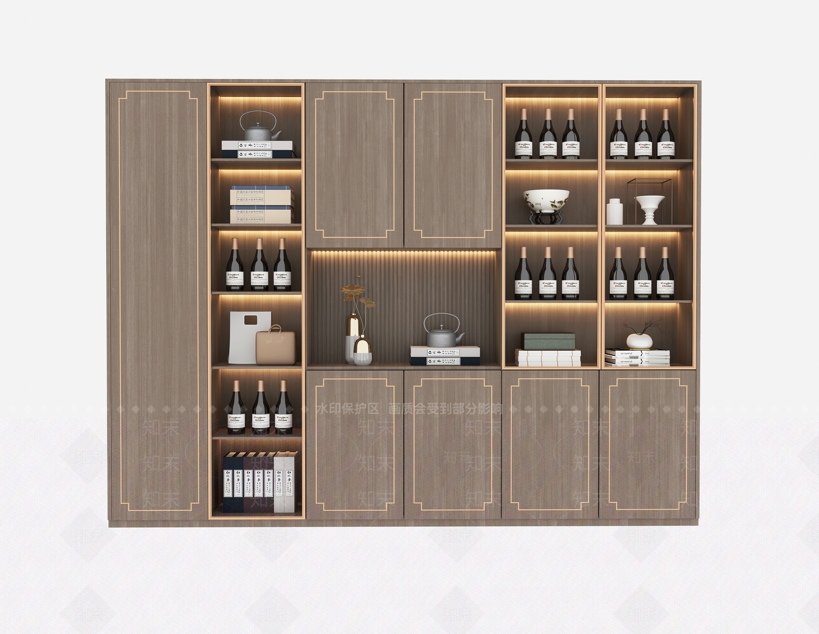 新中式酒柜3D模型下载【ID:1125300611】