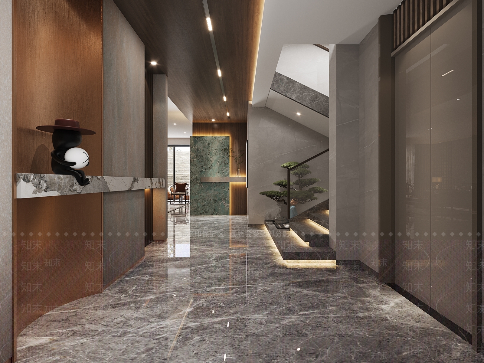 现代楼梯间3D模型下载【ID:1125301875】