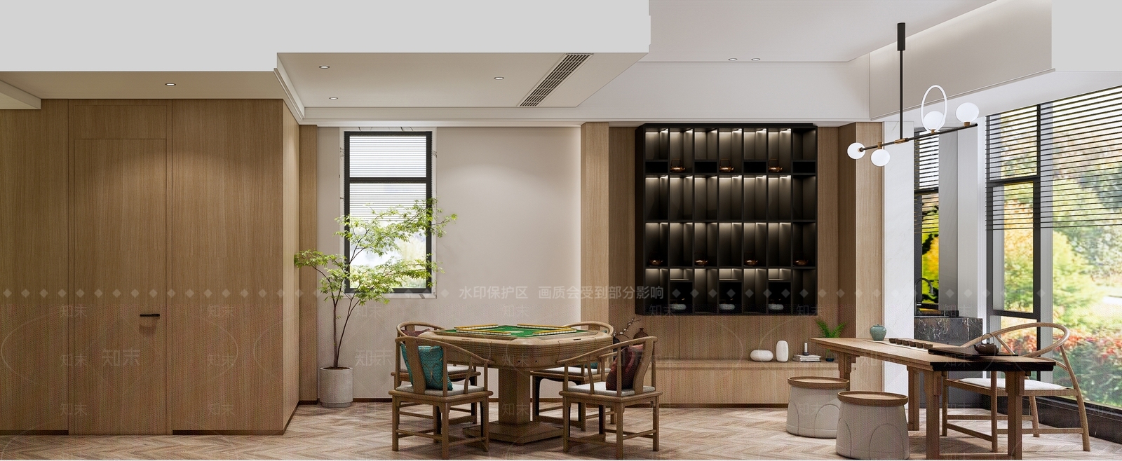 现代棋牌室SU模型下载【ID:1125319637】