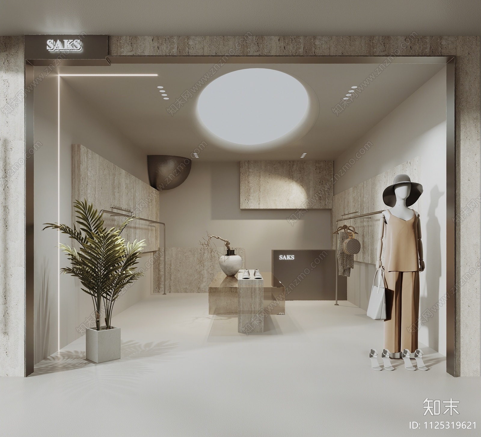 现代女装服装店3D模型下载【ID:1125319621】