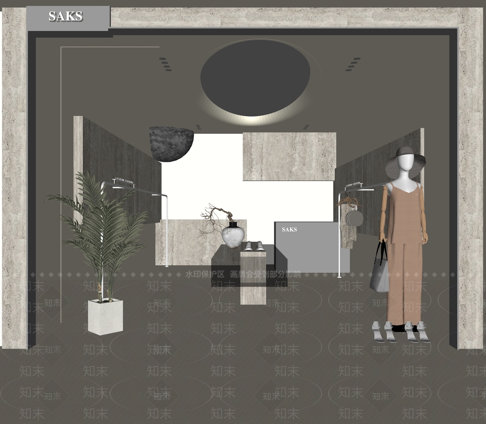 现代女装服装店SU模型下载【ID:1125319809】