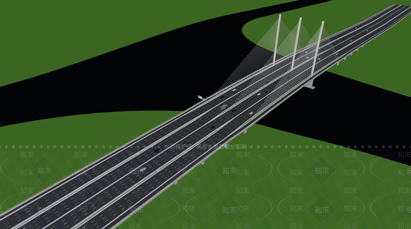 现代公路大桥SU模型下载【ID:1125321329】