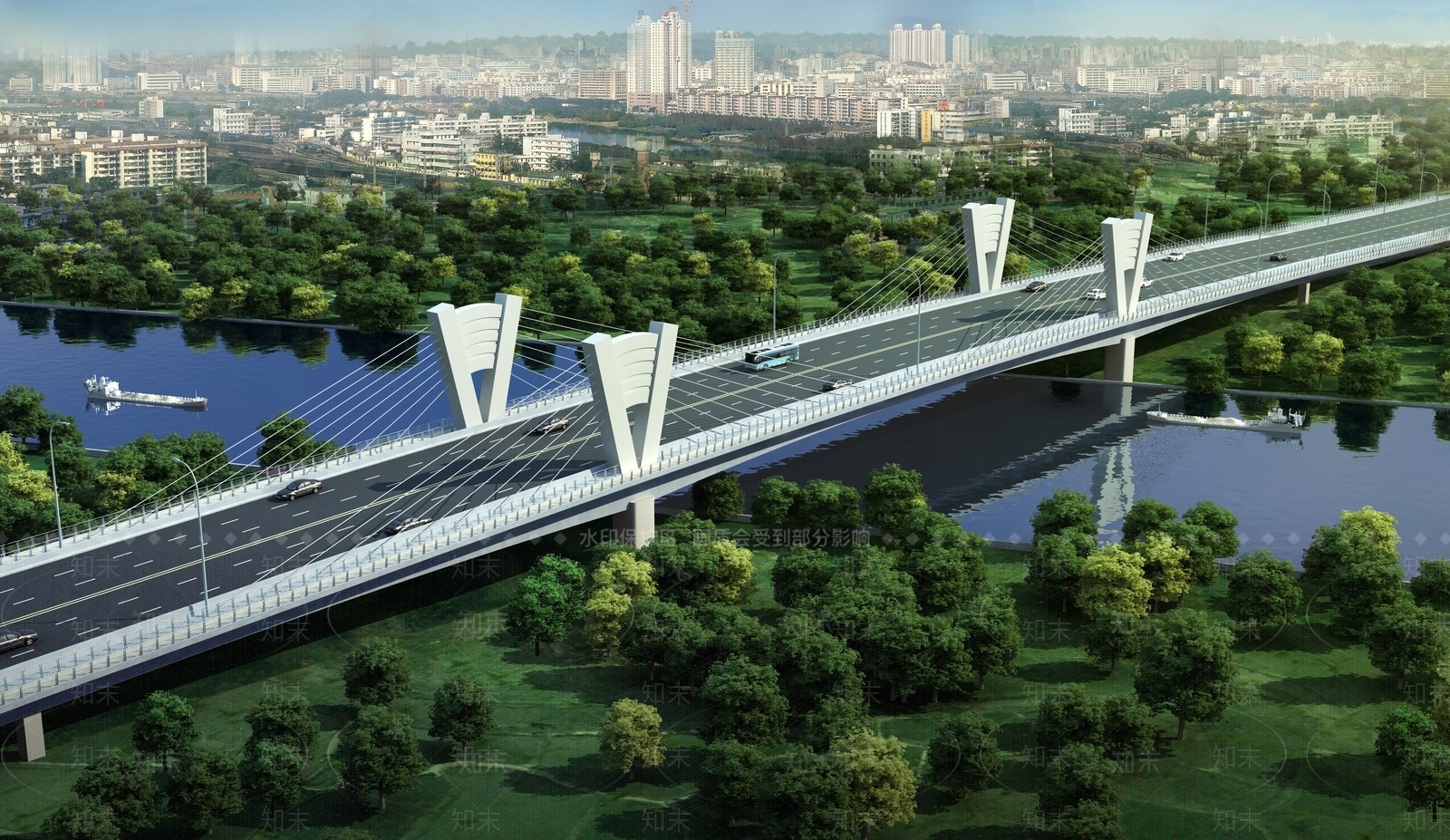 现代公路大桥SU模型下载【ID:1125321895】