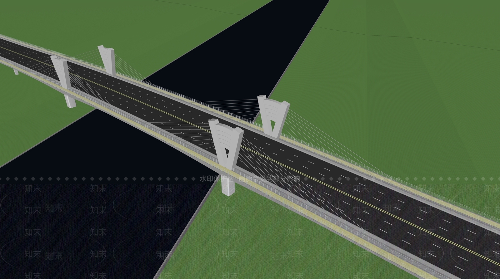现代公路大桥SU模型下载【ID:1125321895】