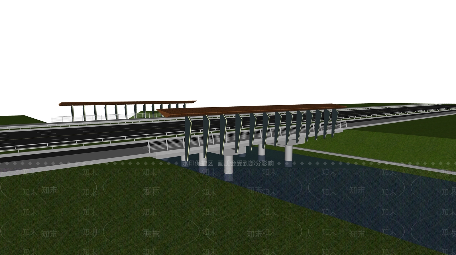 现代公路大桥SU模型下载【ID:1125322696】