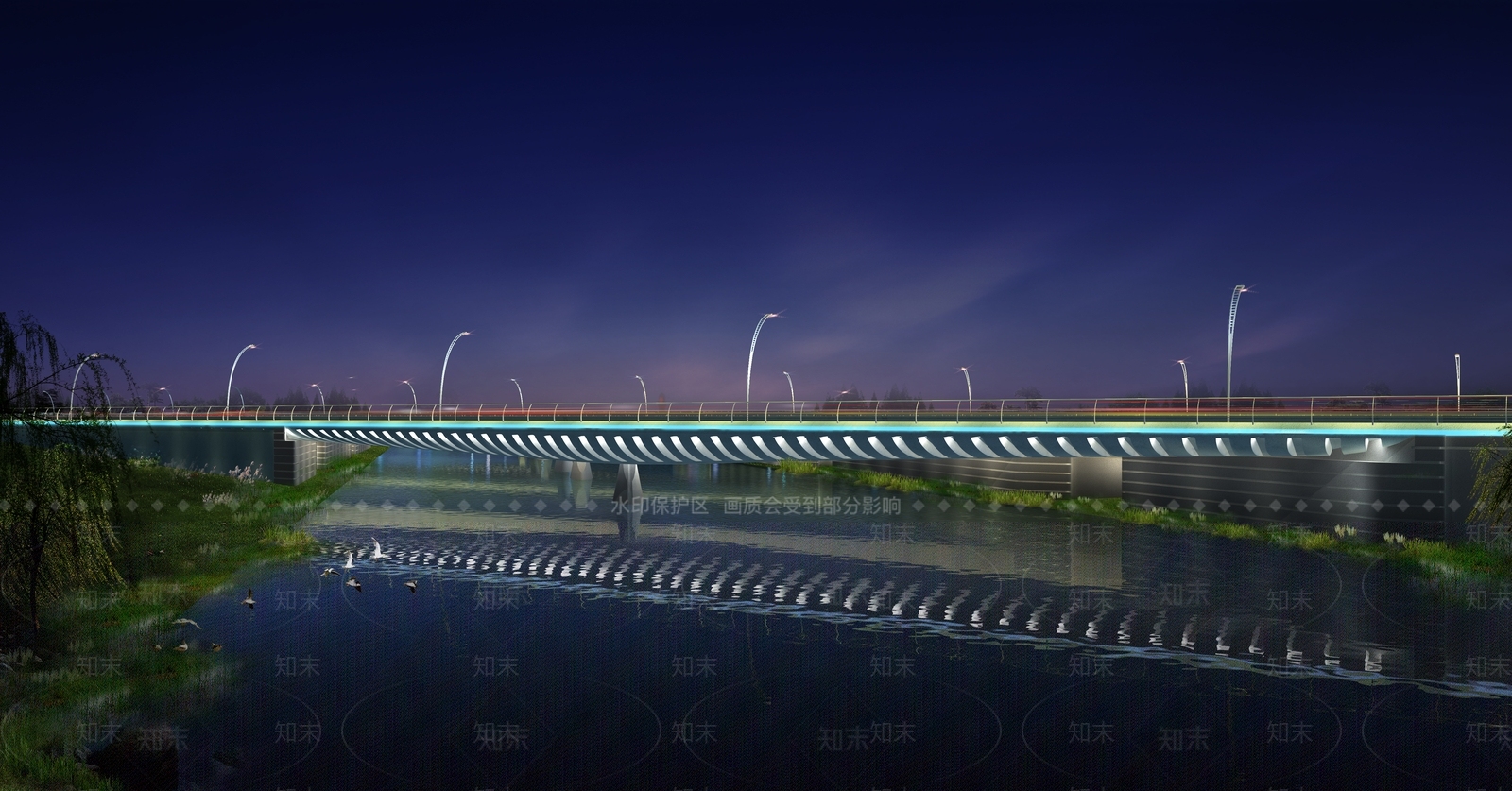 现代公路大桥SU模型下载【ID:1125322754】