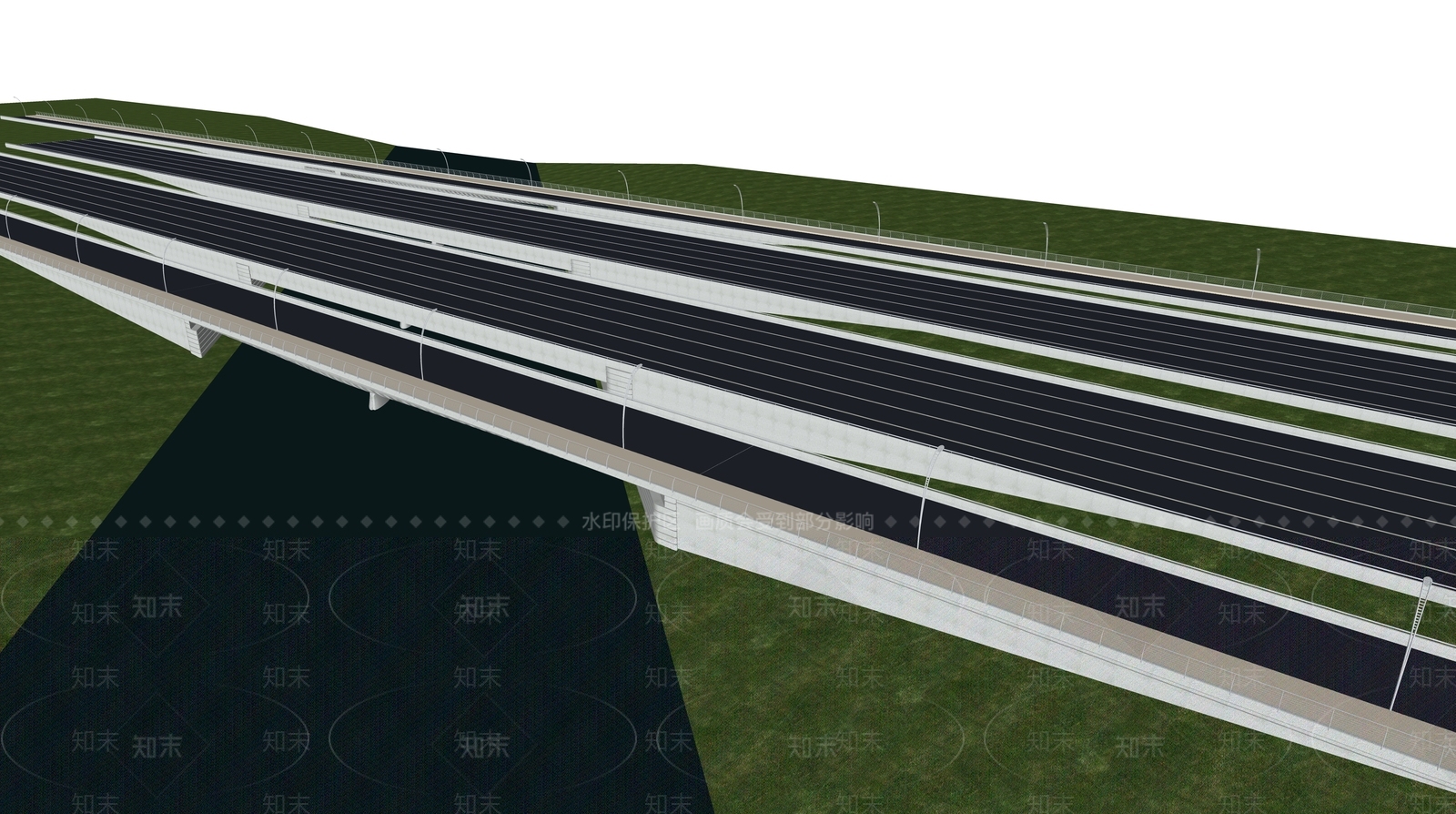 现代公路大桥SU模型下载【ID:1125322754】