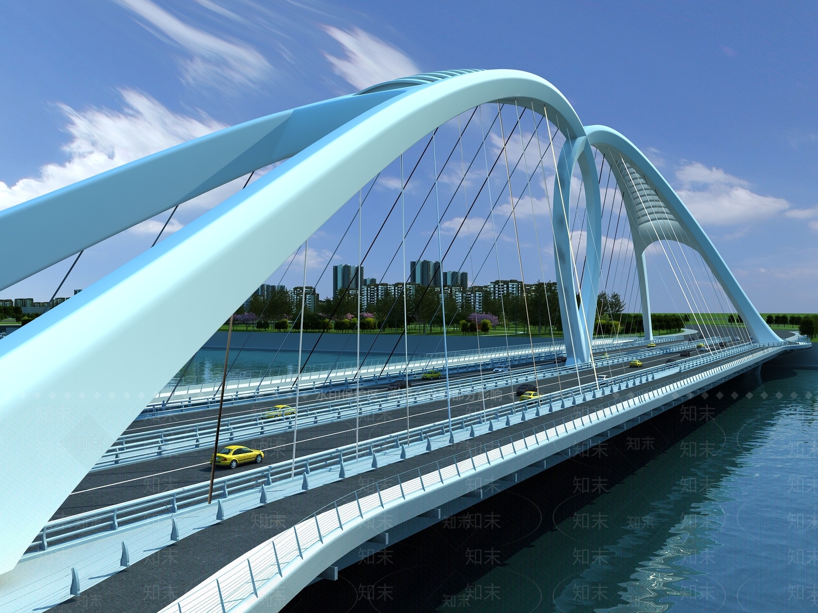 现代公路大桥SU模型下载【ID:1125322840】