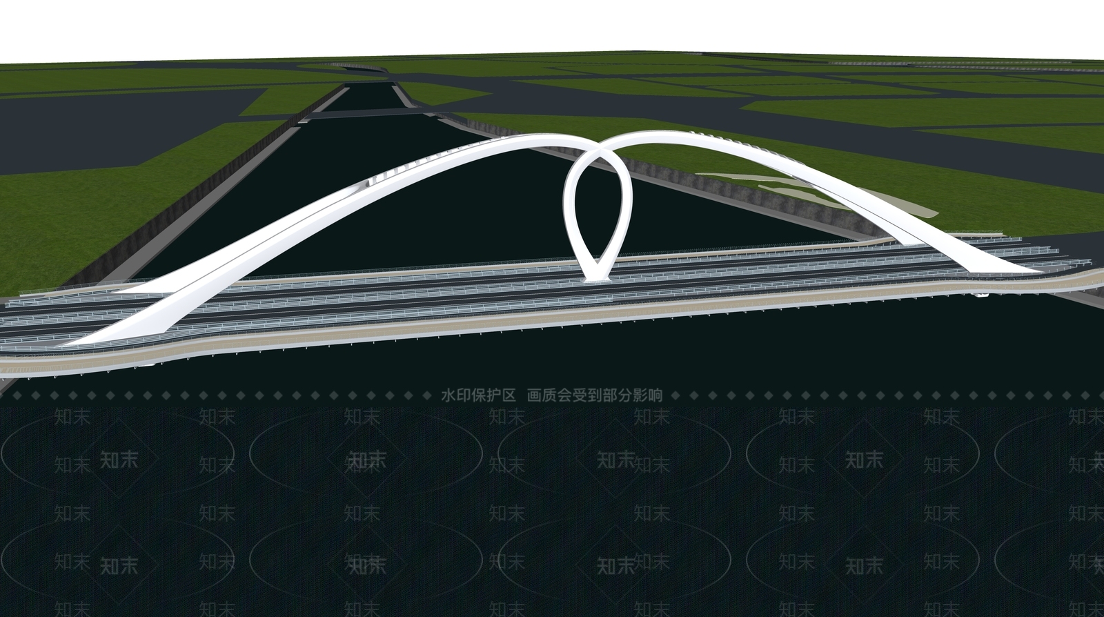 现代公路大桥SU模型下载【ID:1125322840】