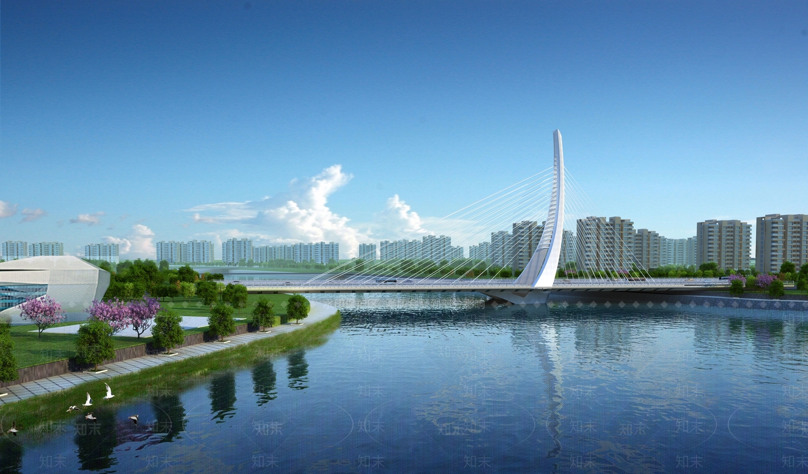 现代公路大桥SU模型下载【ID:1125322993】