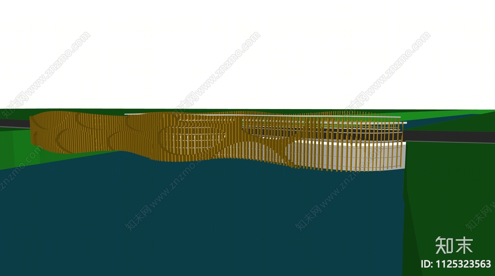 新中式景观桥SU模型下载【ID:1125323563】