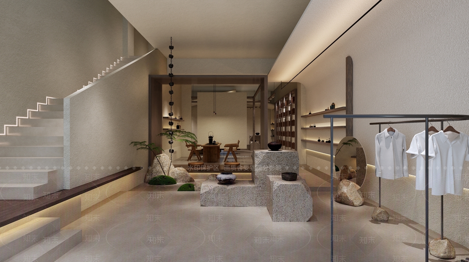侘寂风茶馆3D模型下载【ID:1125324164】_知末3d模型网