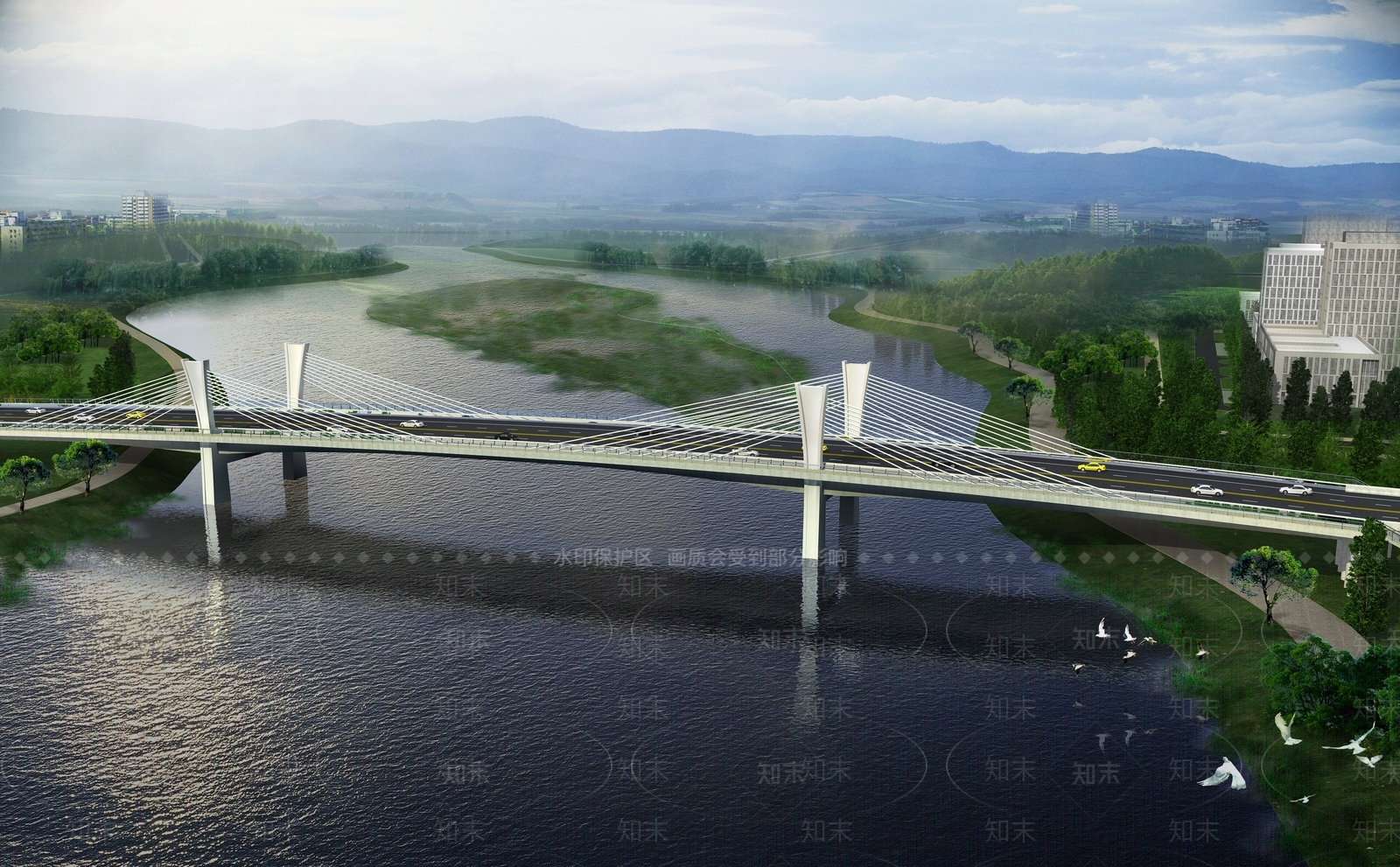 现代公路大桥SU模型下载【ID:1125324071】