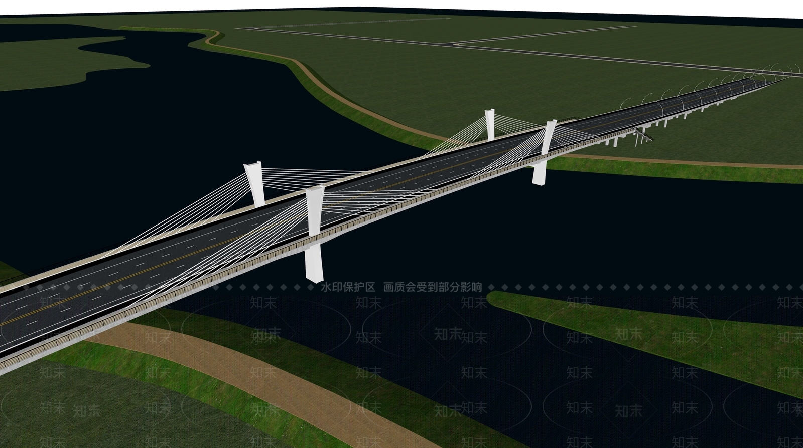 现代公路大桥SU模型下载【ID:1125324071】