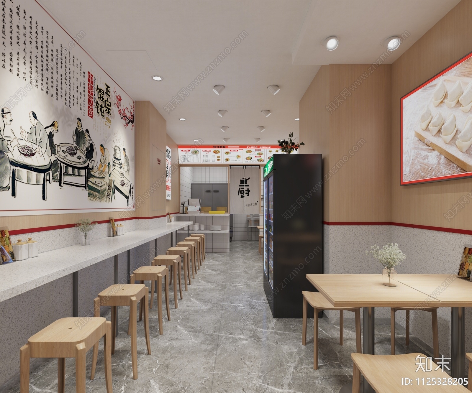 现代小吃店3D模型下载【ID:1125328205】