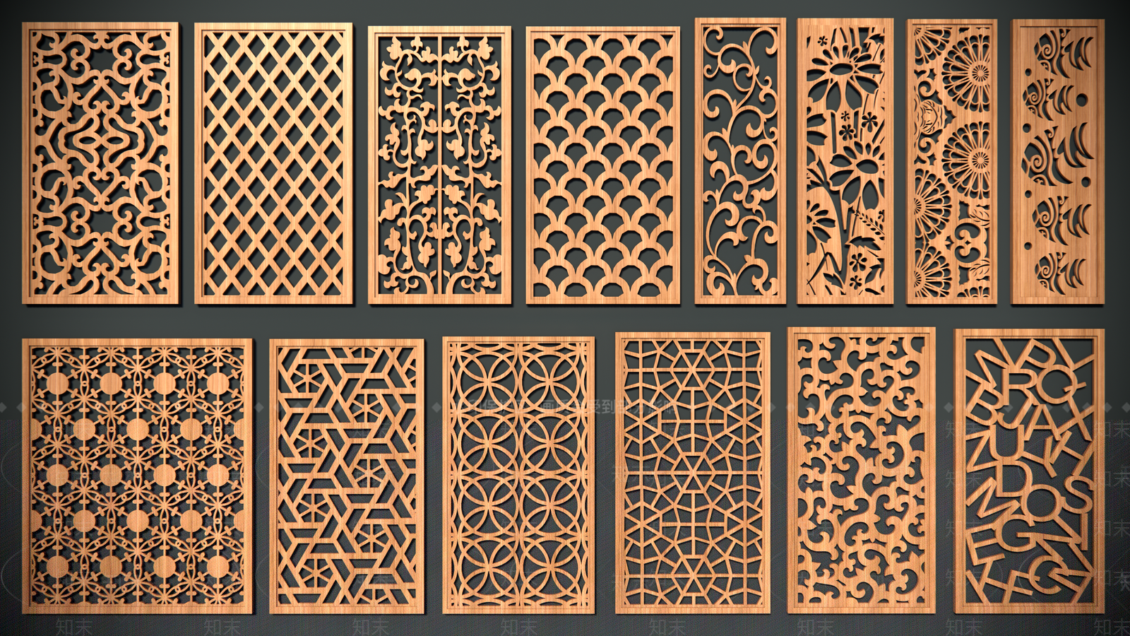 中式雕花隔断SU模型下载【ID:1125328201】