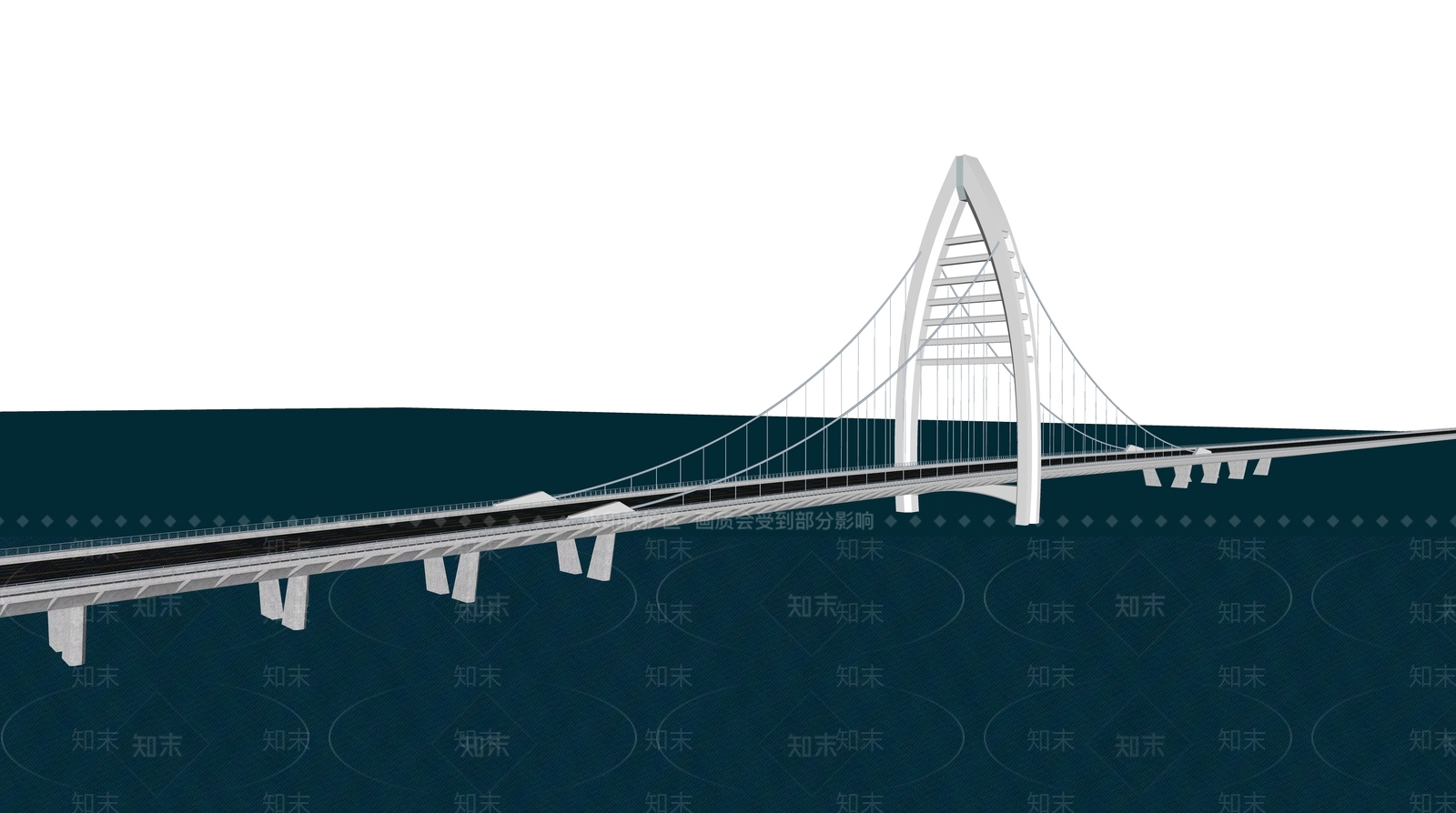 现代公路大桥SU模型下载【ID:1125330903】