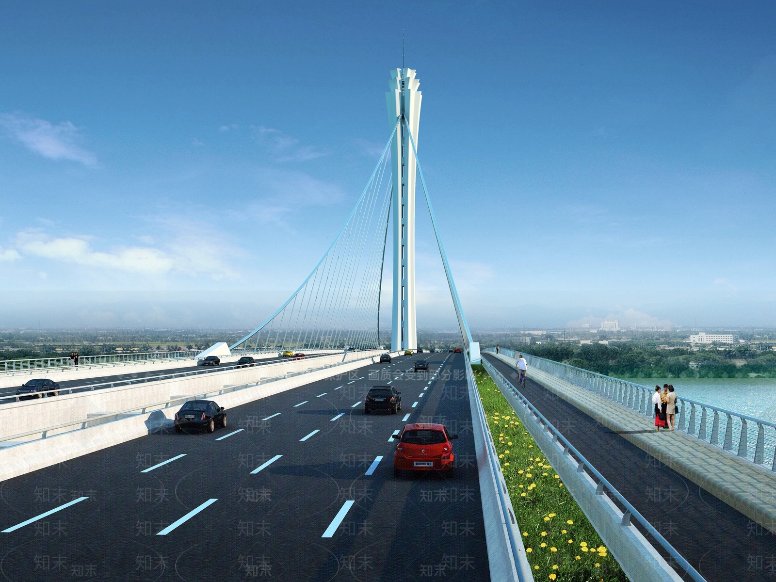 现代公路大桥SU模型下载【ID:1125331374】