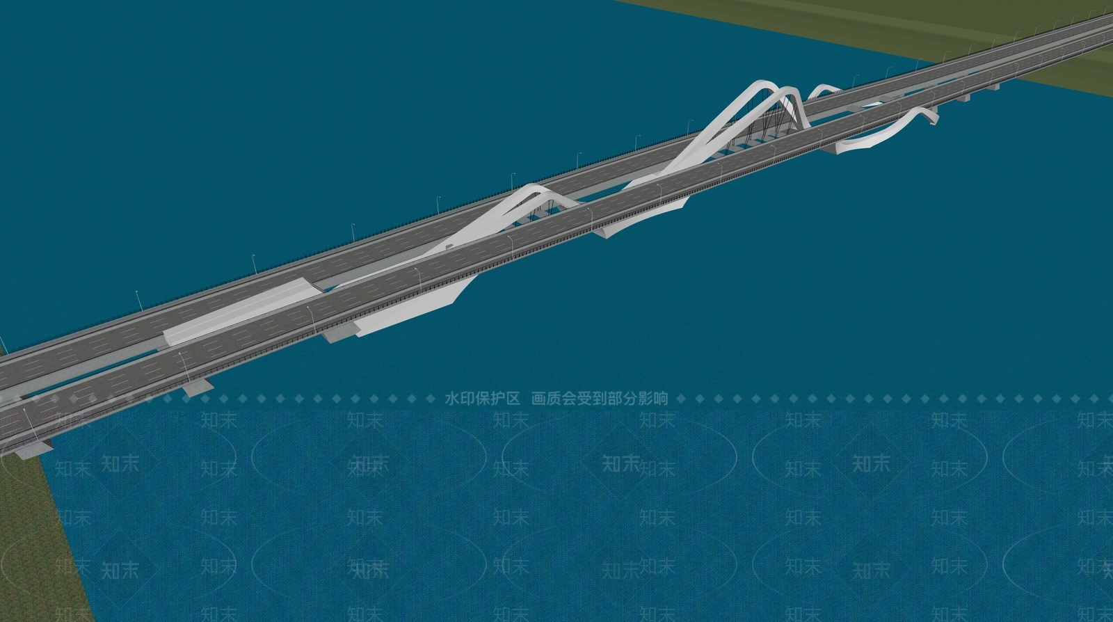 现代公路大桥SU模型下载【ID:1125331924】