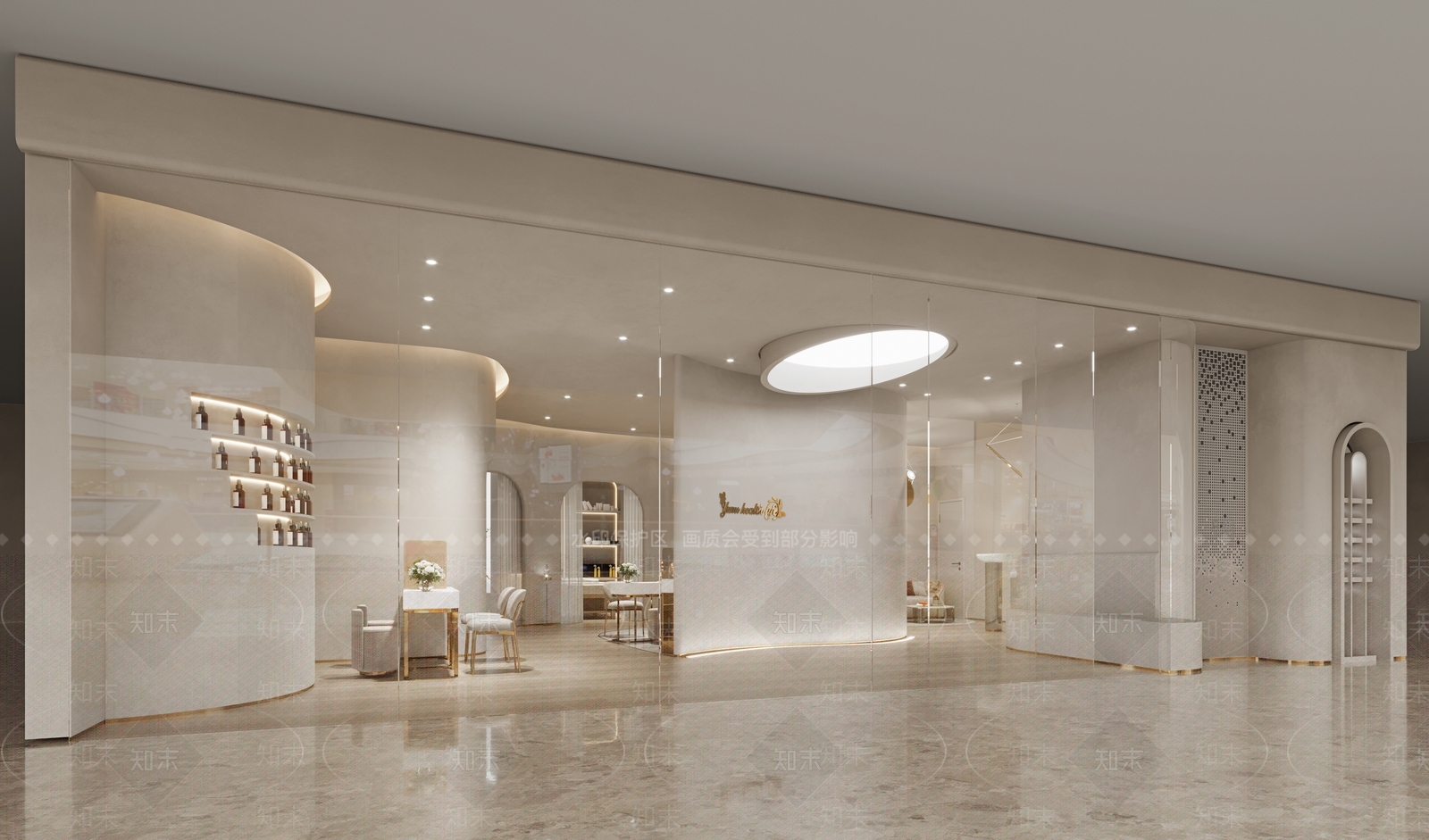 现代奶油风美容院3D模型下载【ID:1125353252】