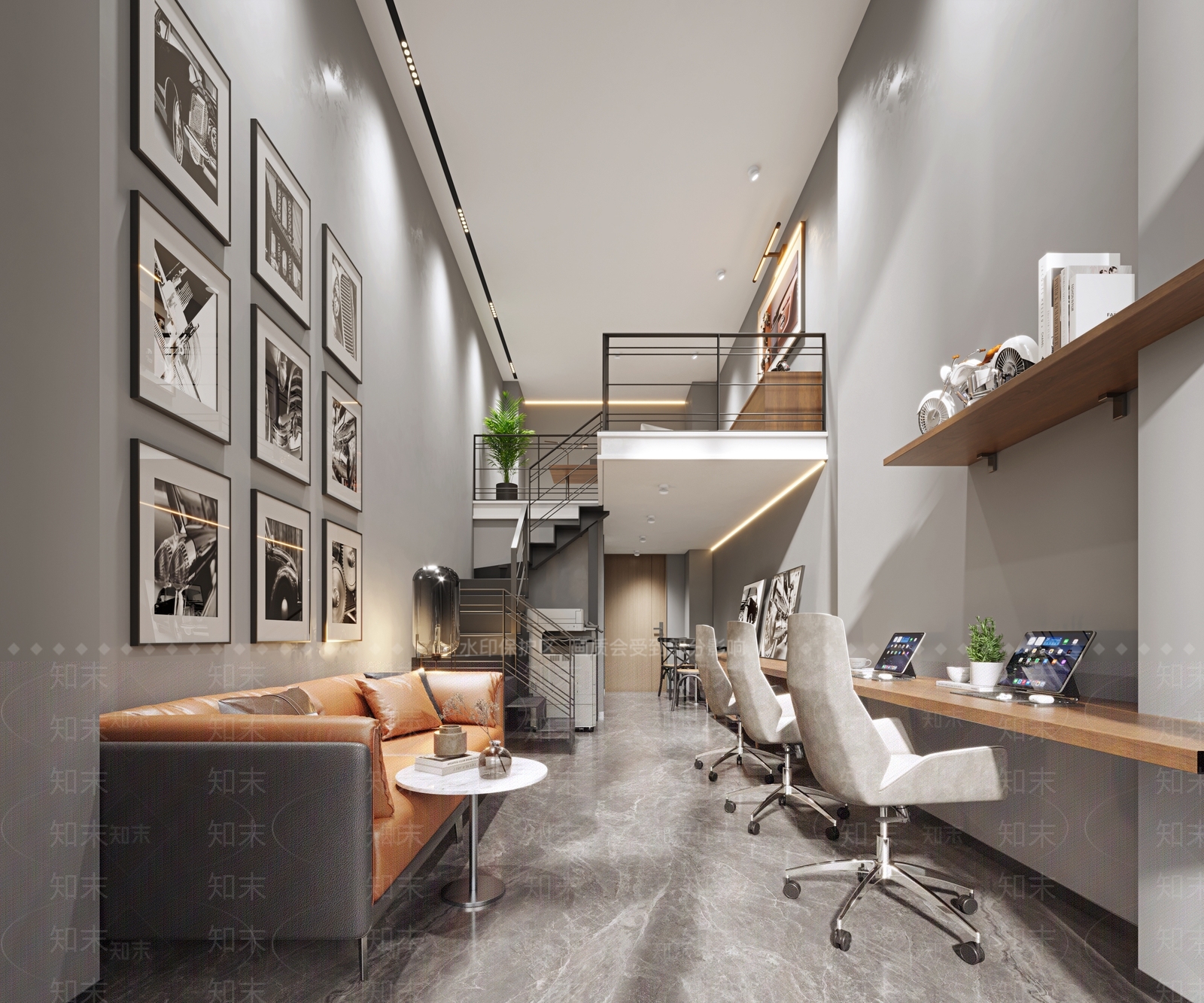 工业风复式办公室3D模型下载【ID:1125353124】