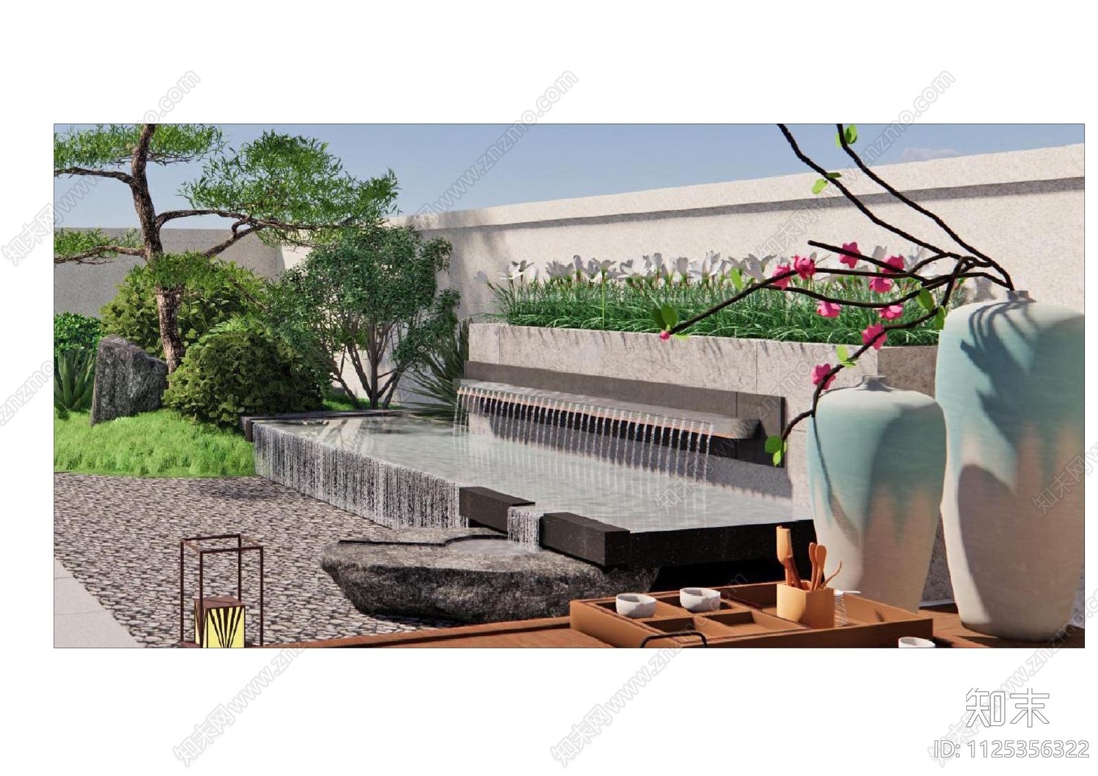 现代别墅水景施工图下载【ID:1125356322】