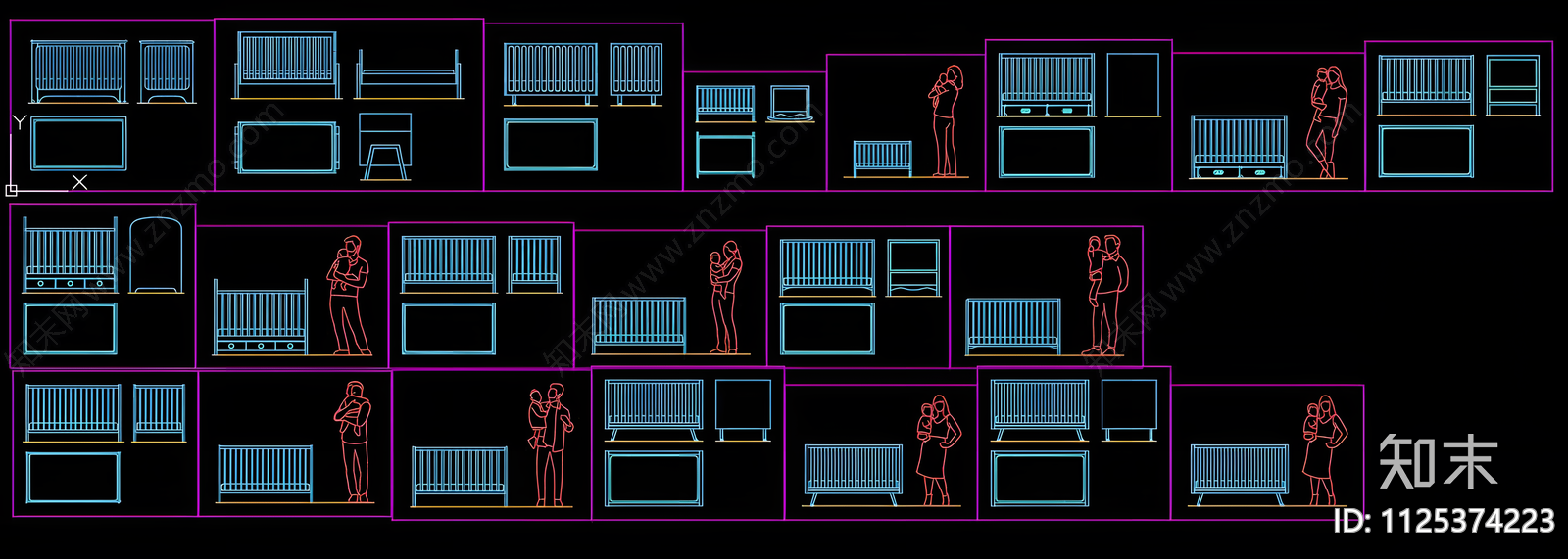 婴儿床施工图下载【ID:1125374223】